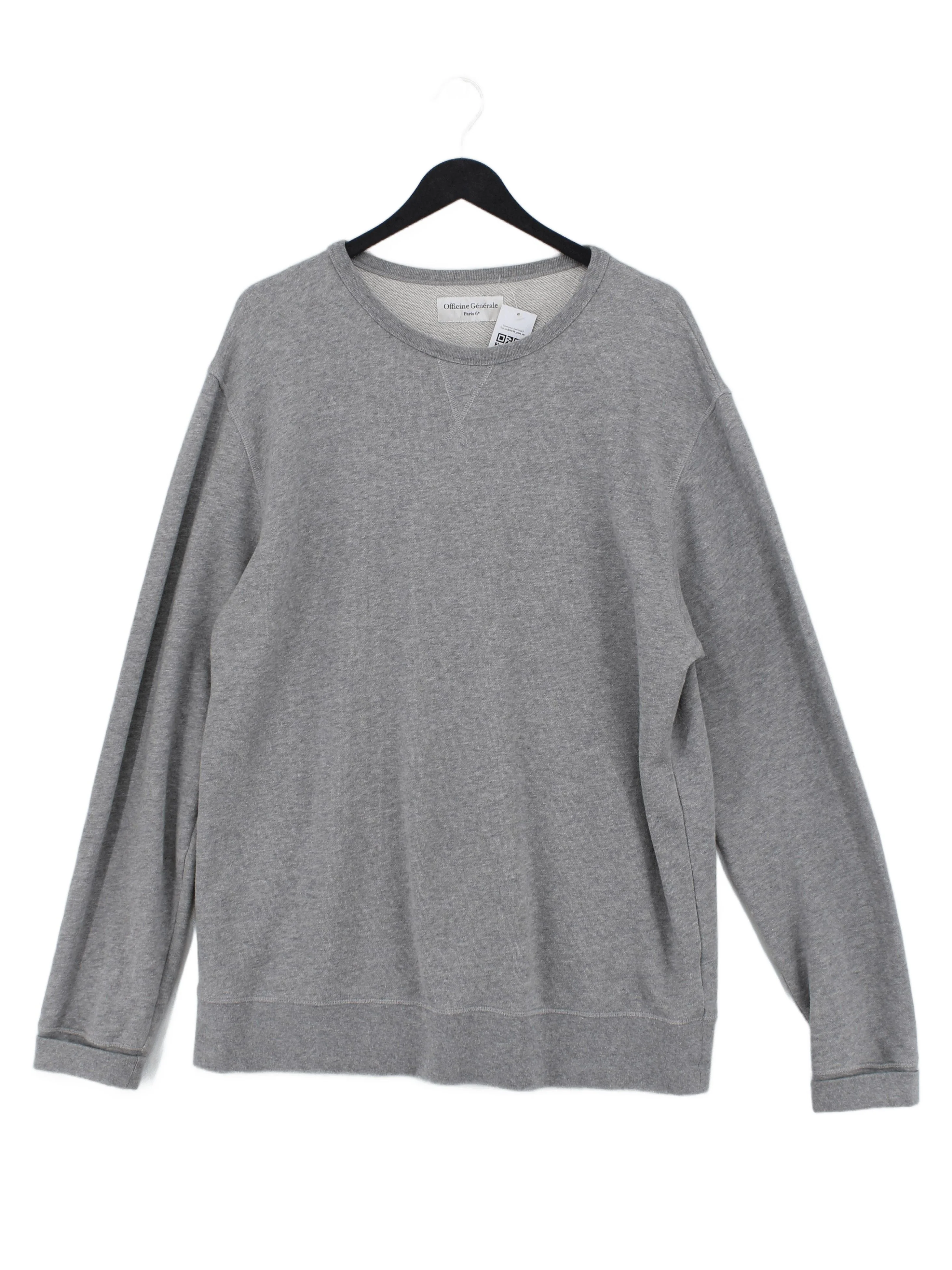 Officine Générale Men's Hoodie XXS Grey 100% Cotton Pullover
