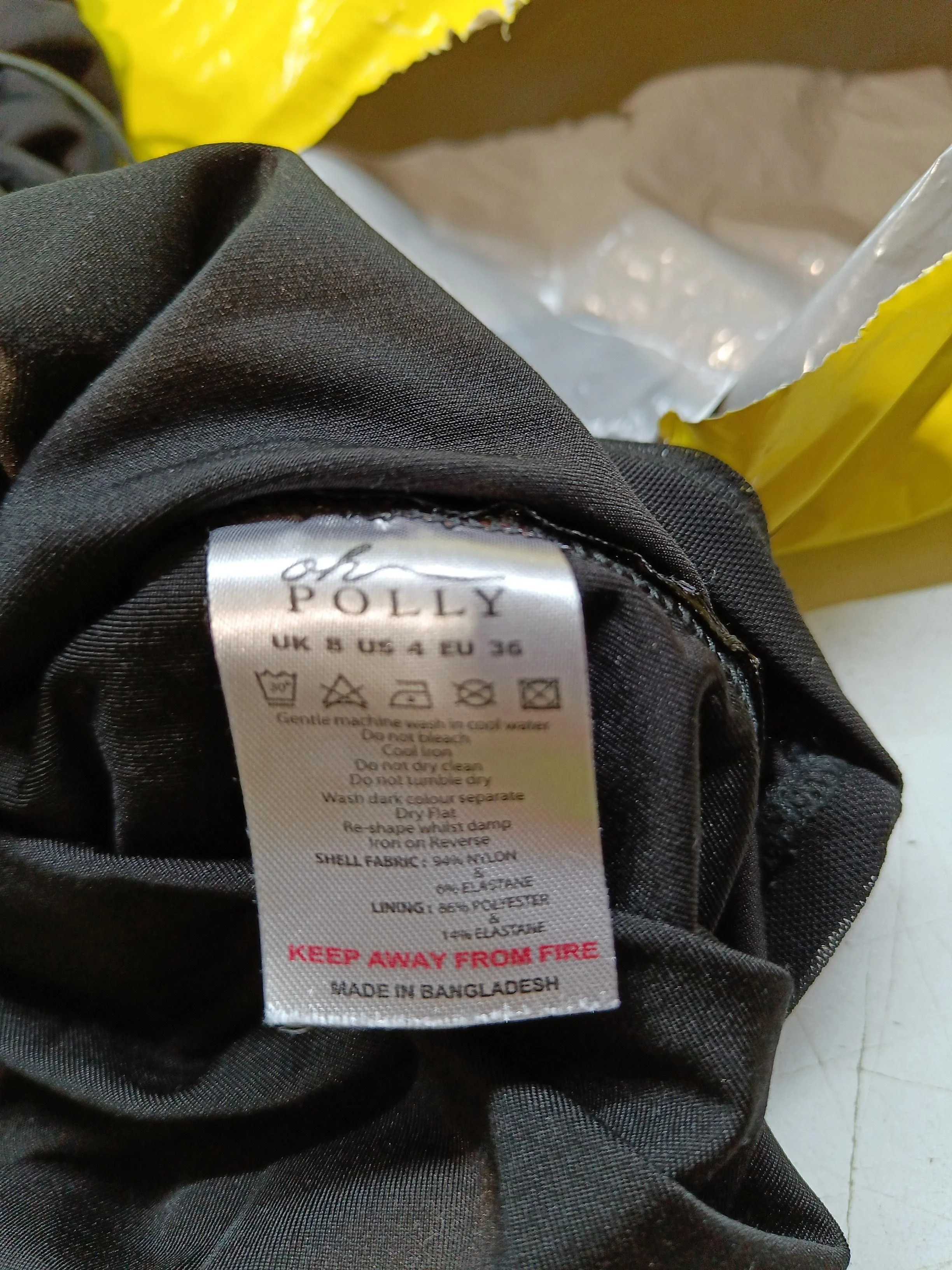 Oh Polly Bodycon Mini Dress UK8 in Black - Image 6