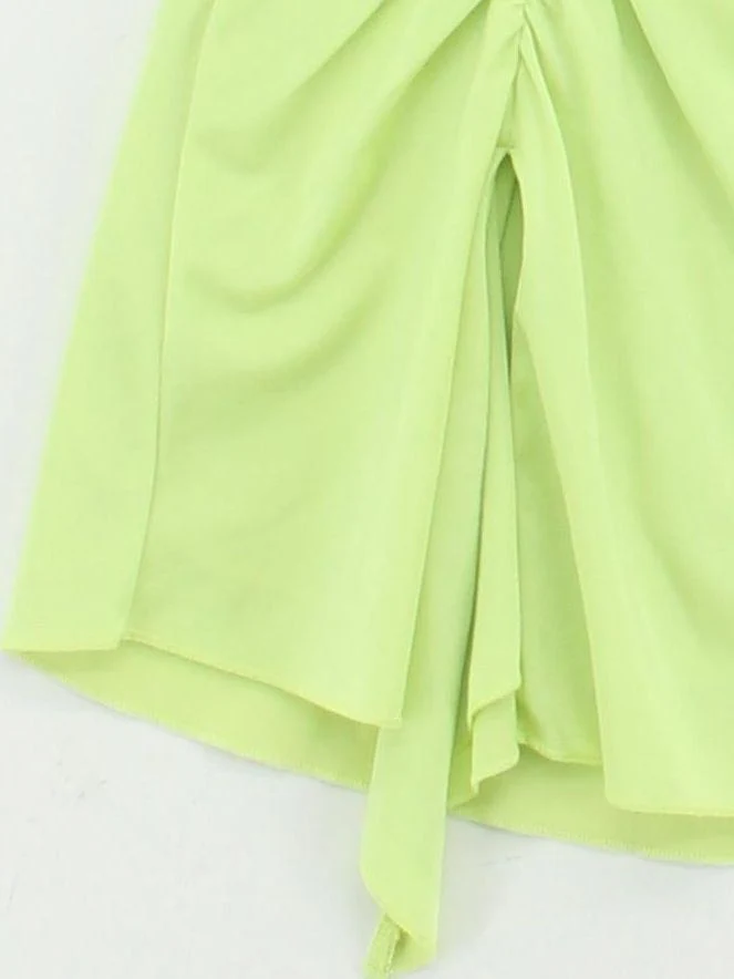 Oh Polly Women's Mini Skirt UK 6 Green Polyester with Elastane Short Mini - Image 4