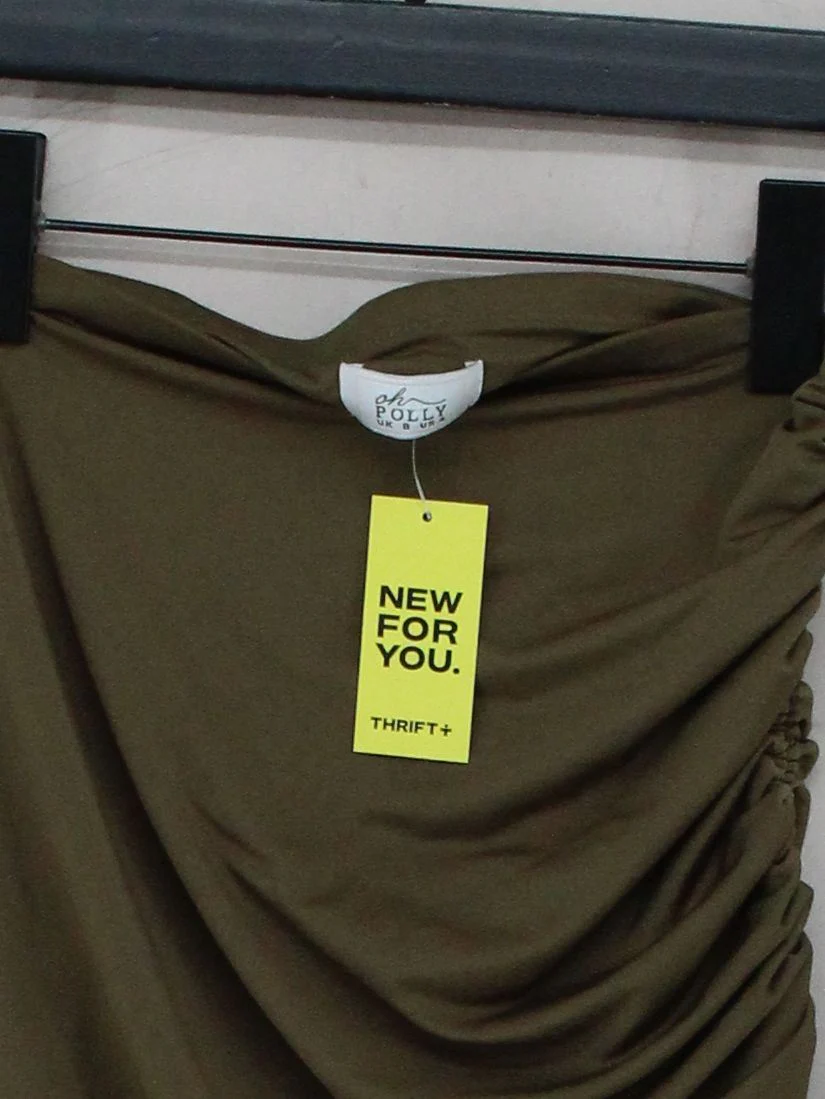 Oh Polly Women's Mini Skirt UK 8 Green Polyester with Elastane Short Mini - Image 3