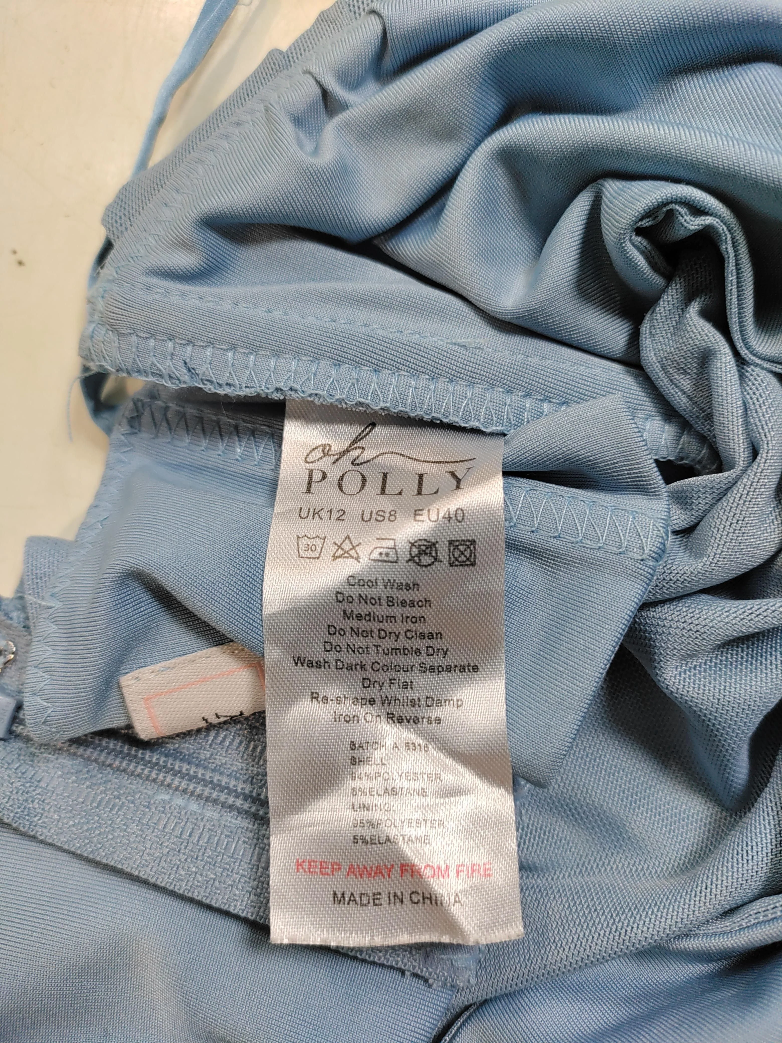 Oh Polly Women's Top UK 12 Blue Polyester with Elastane Cropped - Image 6