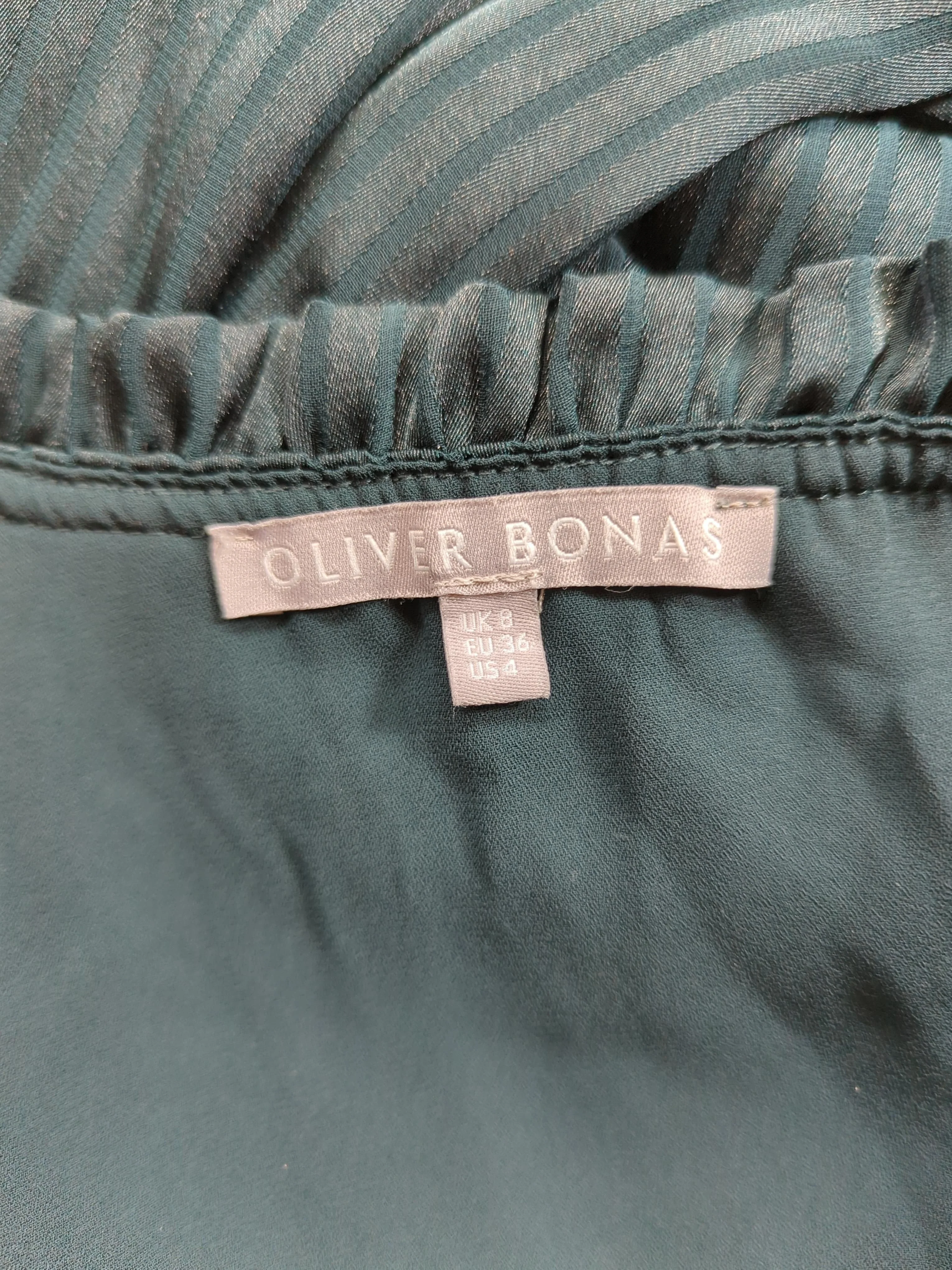 Oliver Bonas A-Line Midi Dress UK8 in Green - Image 5