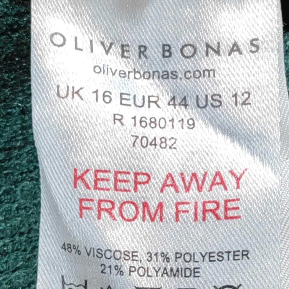 Oliver Bonas Jumper Mini Dress UK16 in Green - Image 7