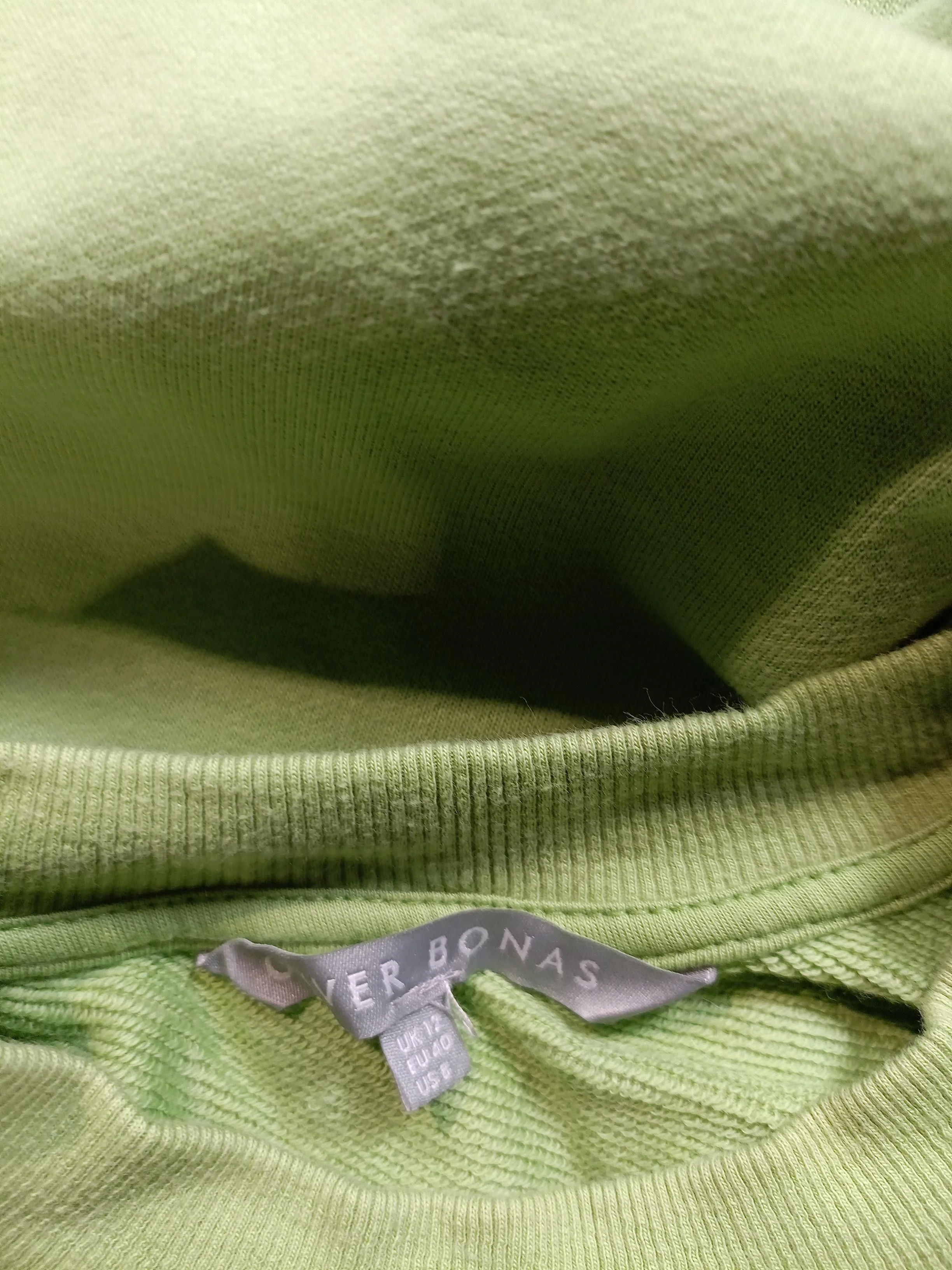 Oliver Bonas Women's Hoodie UK 12 Green Cotton with Polyester Pullover - Image 5