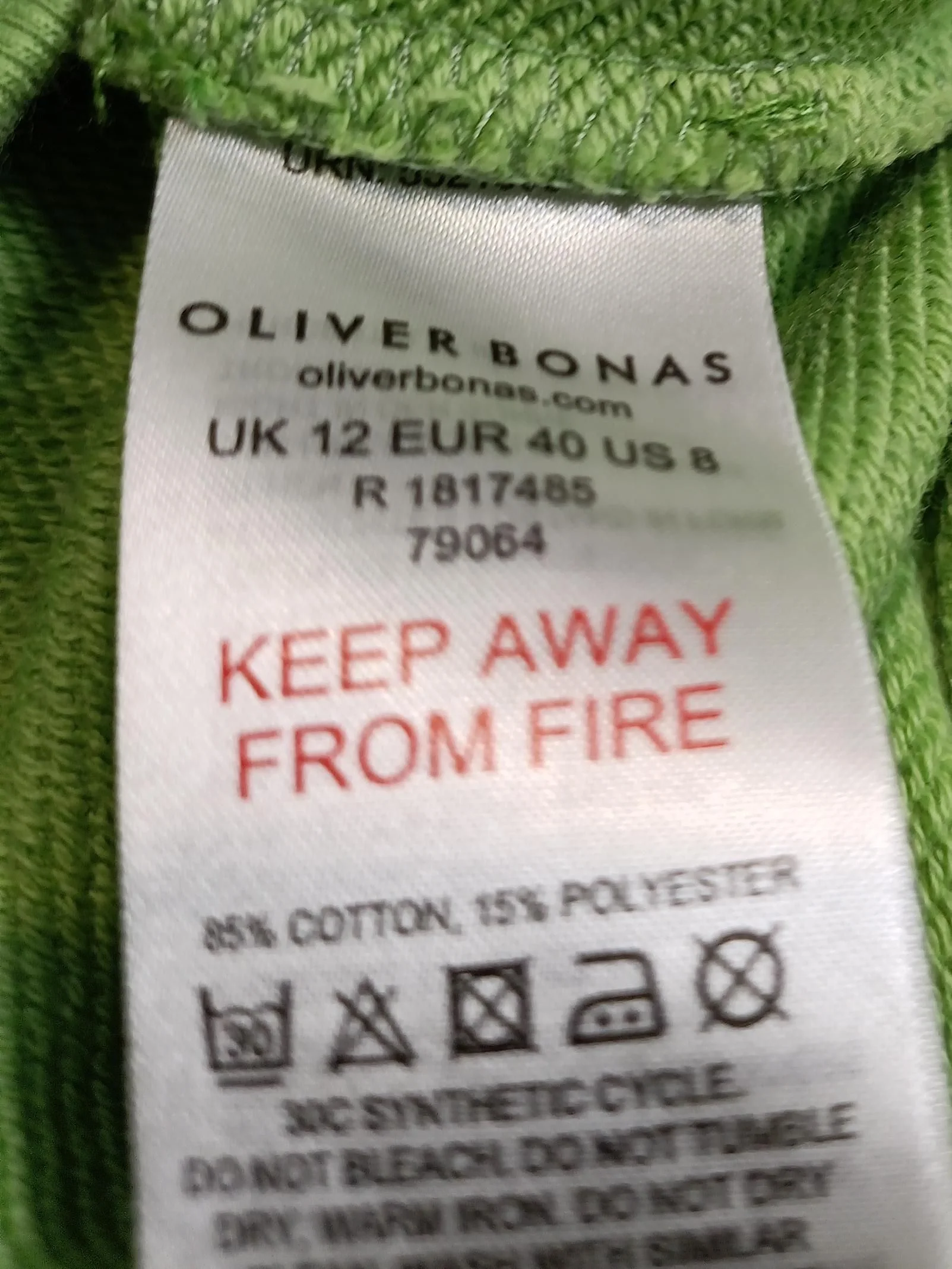 Oliver Bonas Women's Hoodie UK 12 Green Cotton with Polyester Pullover - Image 6