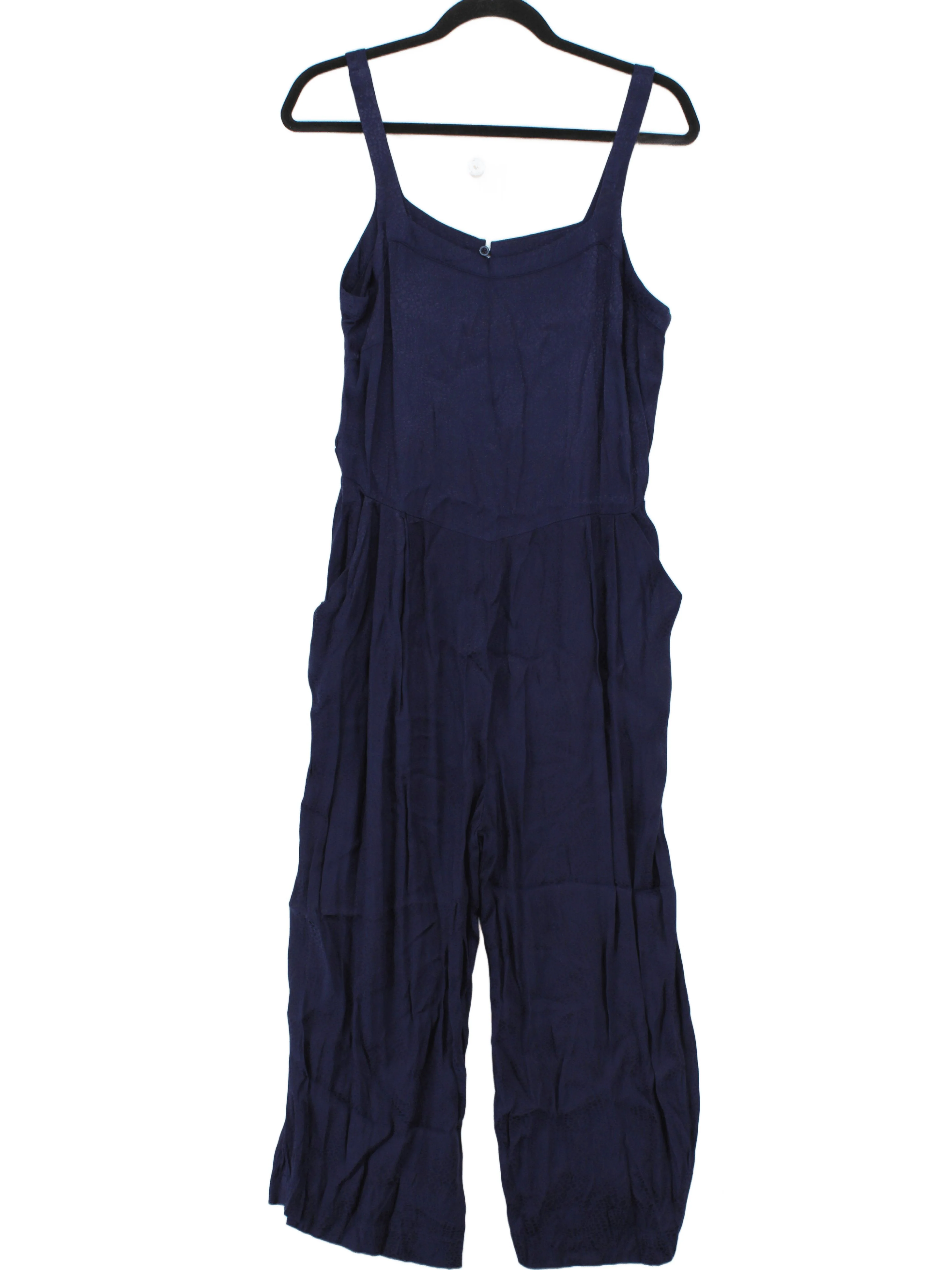 Oliver Bonas Women's Jumpsuit UK 14 Blue 100% Other Wide-Leg Jumpsuit