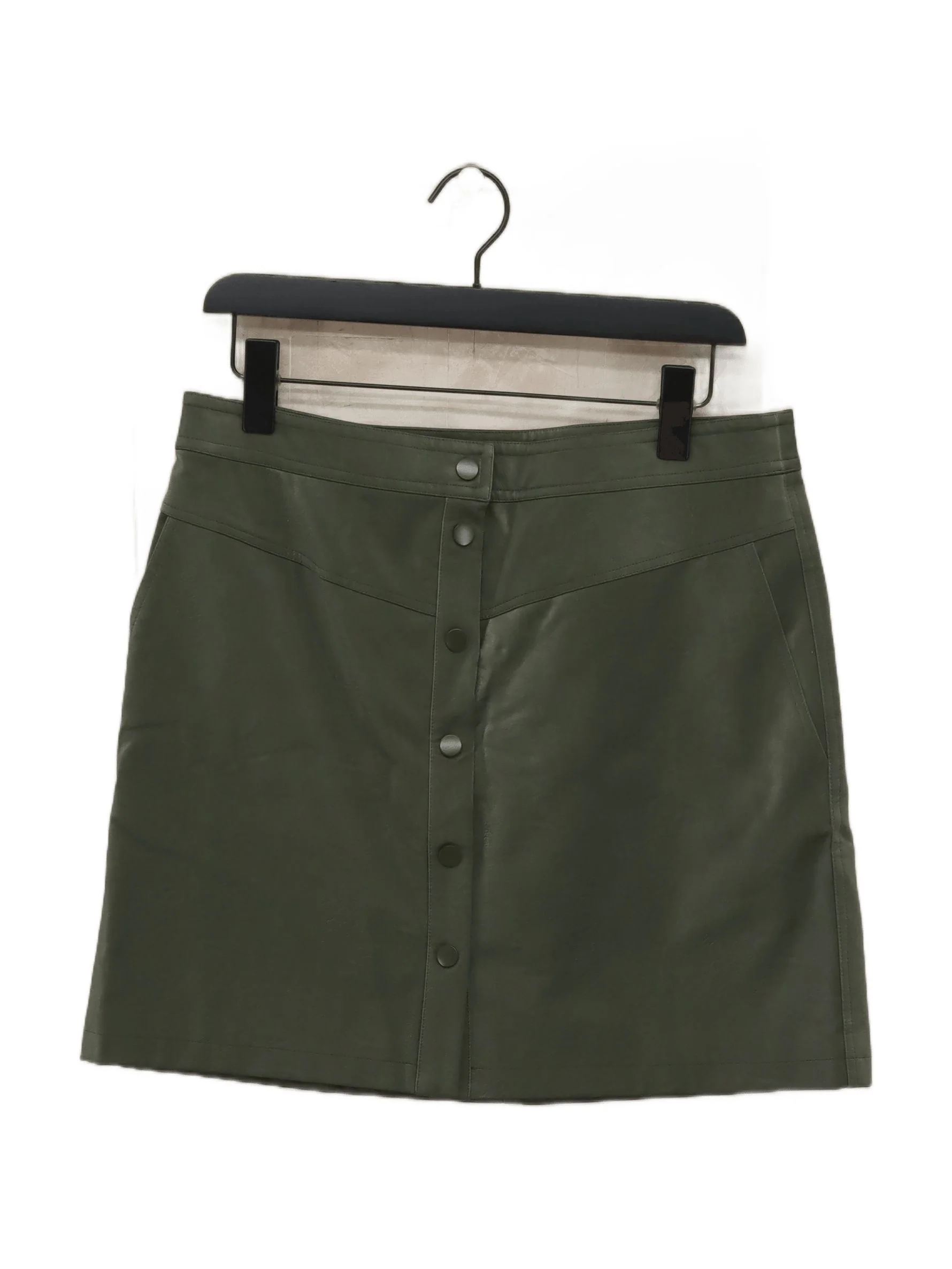 Oliver Bonas Women's Mini Skirt S Green 100% Faux Leather Short Mini