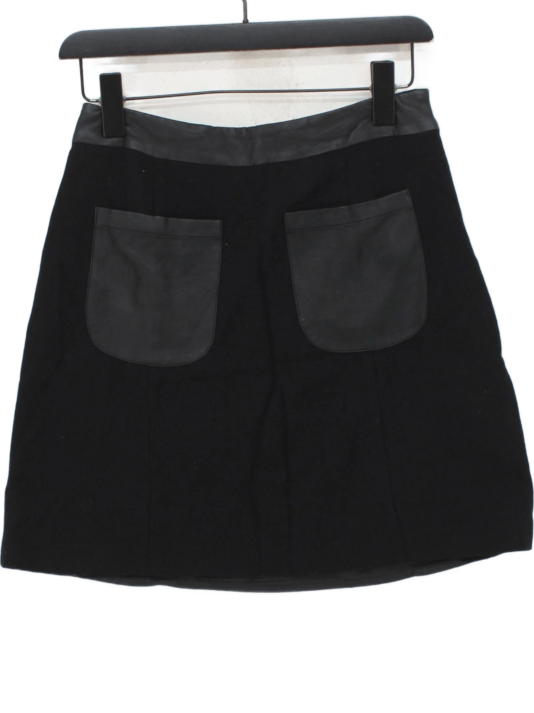 Oliver Bonas Women's Mini Skirt UK 10 Black Wool