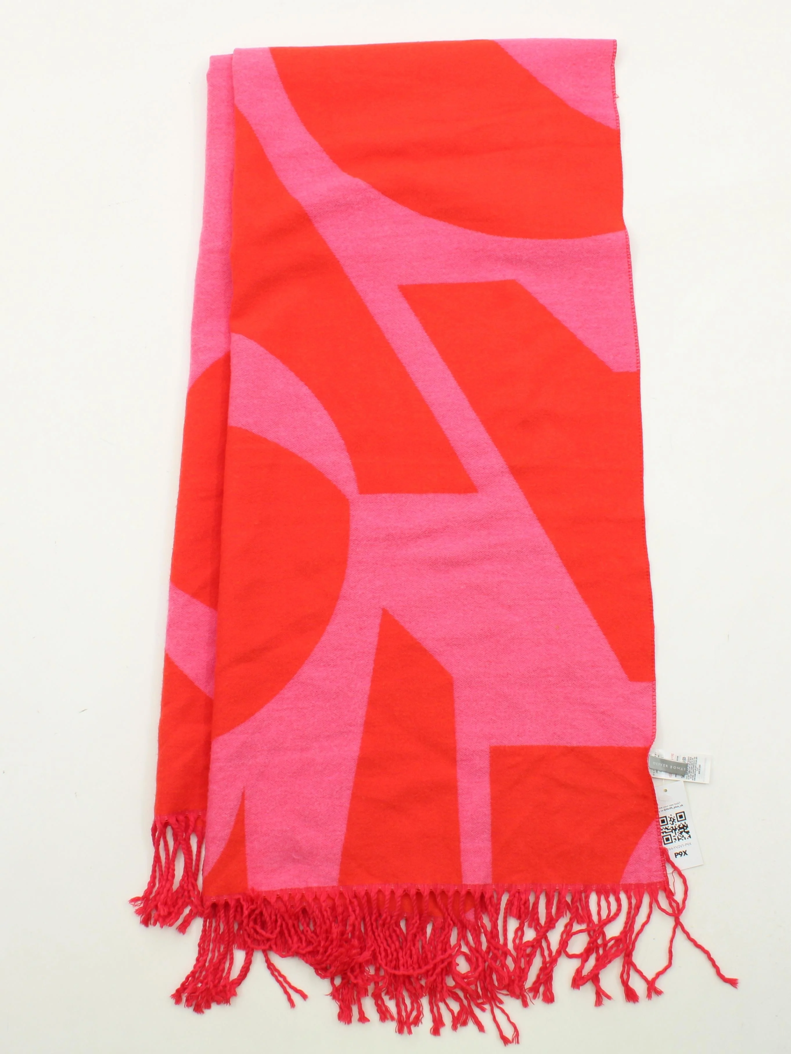 Oliver Bonas Women's Scarf Red Polyester with Viscose, Nylon Rectangle Scarf - Image 2