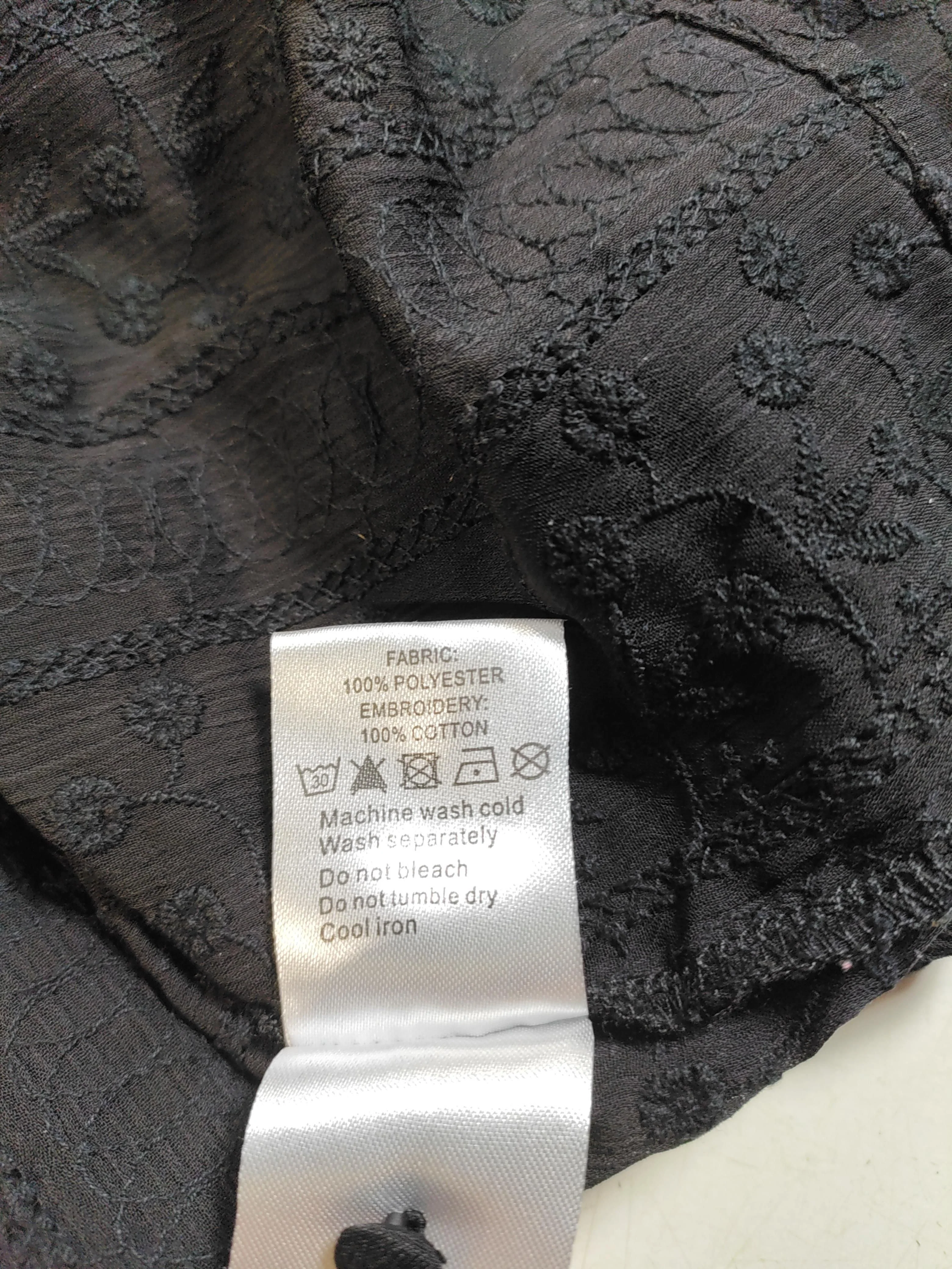 Oliver Bonas Women's Top UK 10 Black Polyester with Cotton Basic - Image 6
