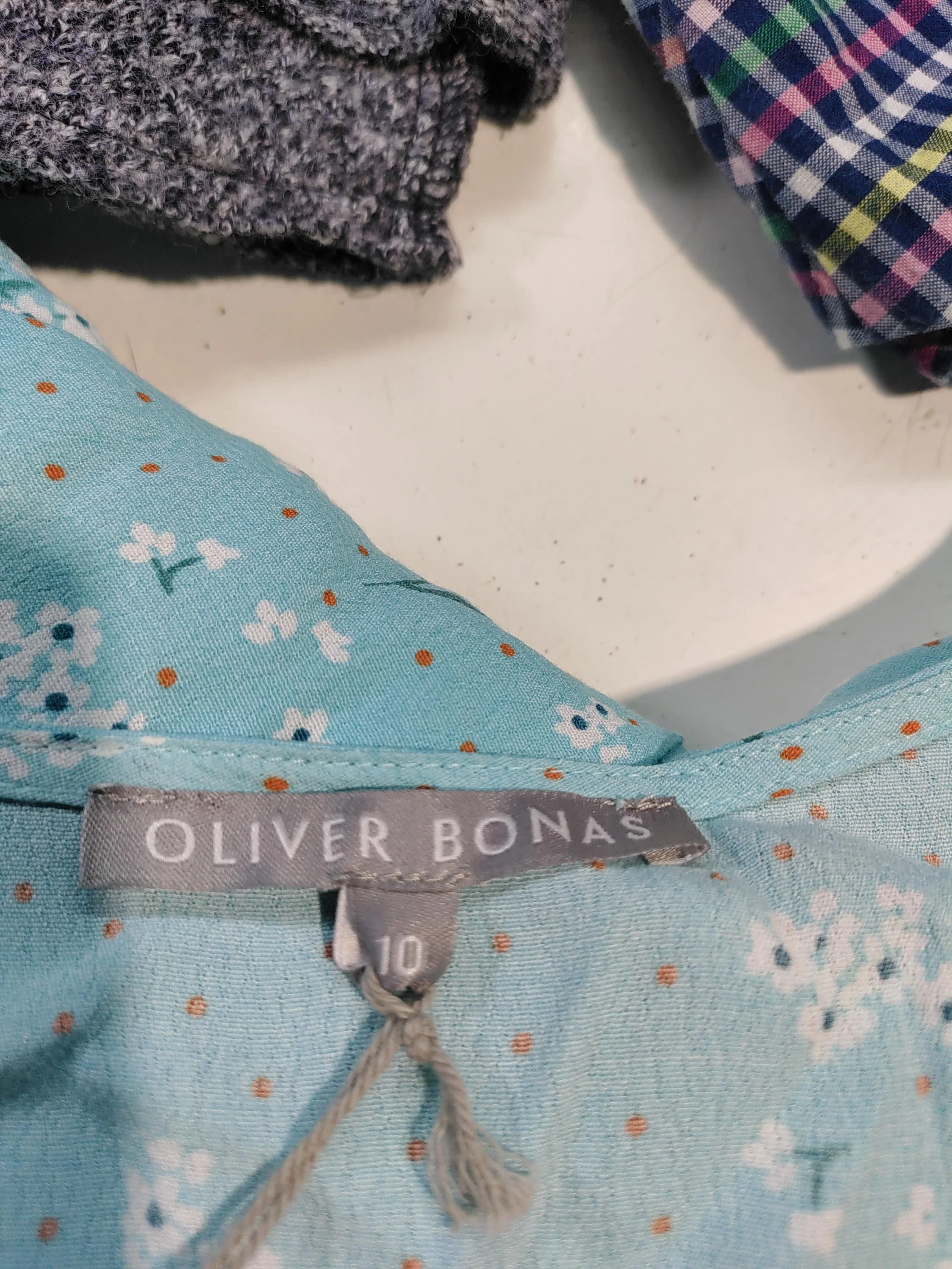 Oliver Bonas Women's Top UK 10 Blue 100% Viscose Basic New with tags - Image 5