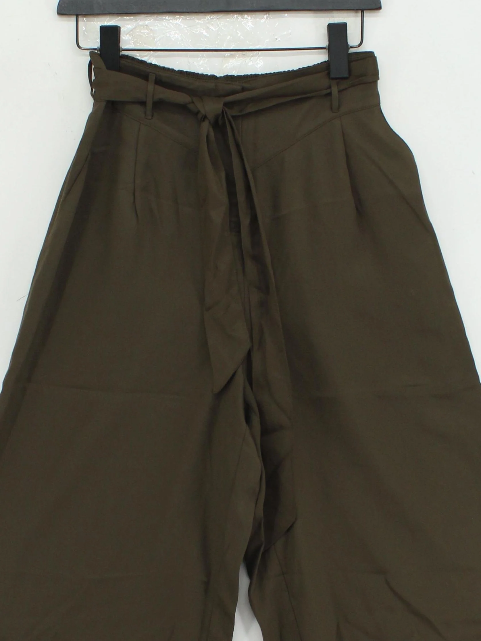 Oliver Bonas Women's Trousers UK 10 Brown 100% Lyocell Modal Wide-Leg Cropped - Image 3