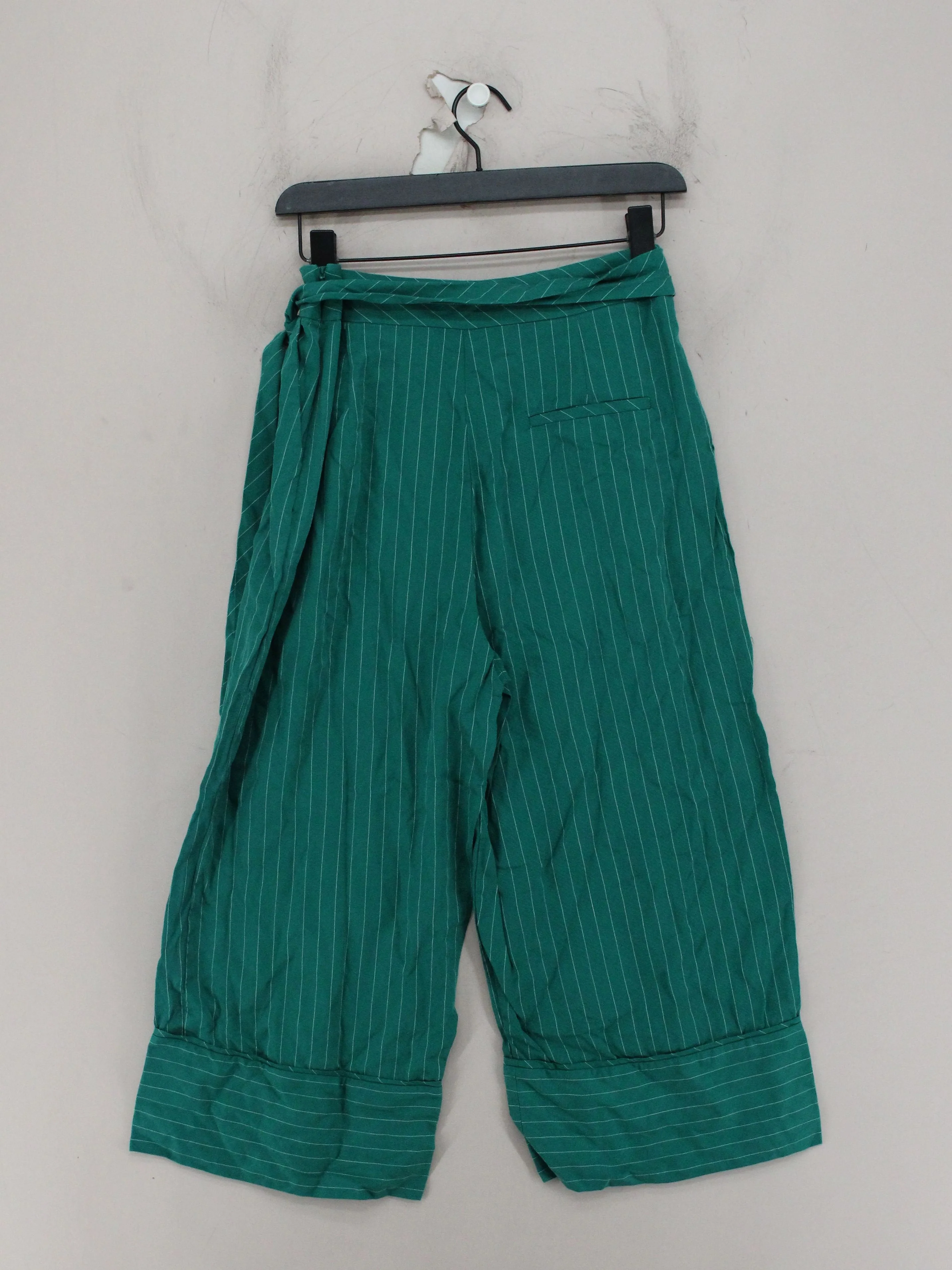 Oliver Bonas Women's Trousers UK 10 Green Lyocell Modal with Polyester Cropped - Image 2