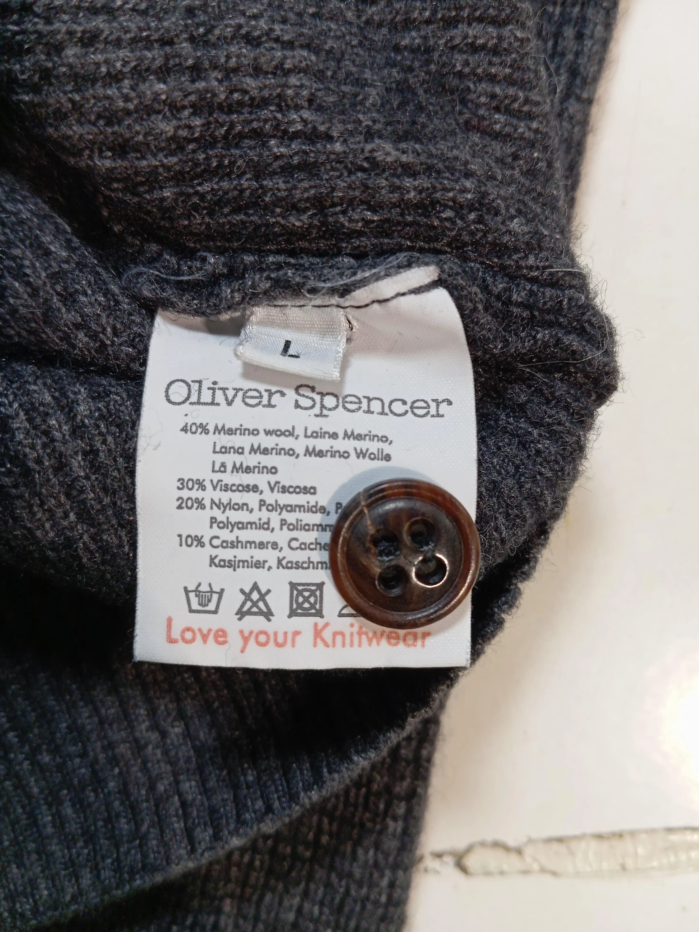 Oliver Spencer Men's Jumper L Grey Wool with Viscose, Nylon, Cashmere Pullover - Image 7