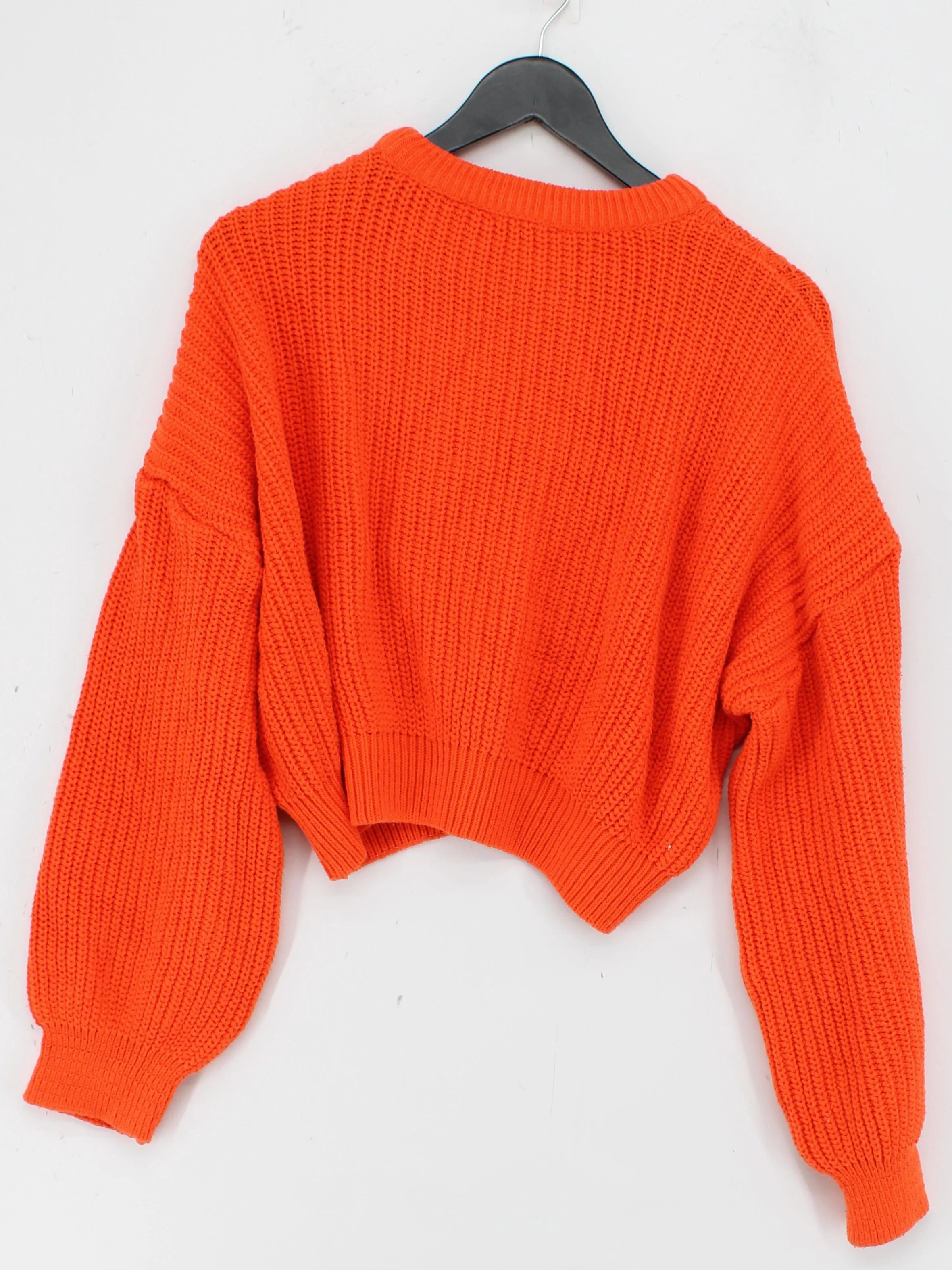 OMNES Women's Jumper S Orange Cotton with Acrylic Round Neck Pullover - Image 2