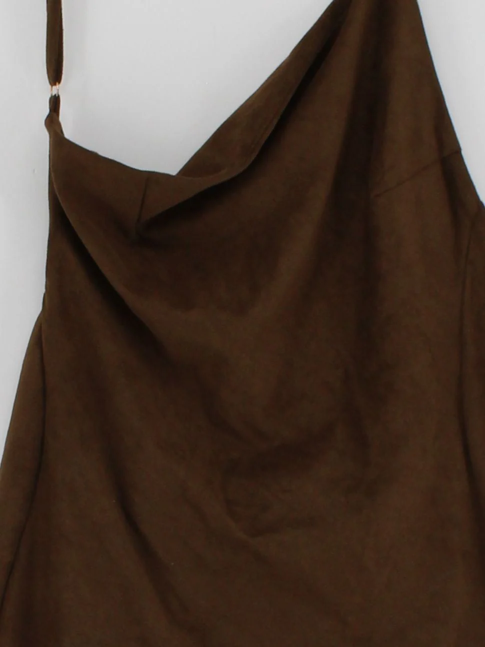 ONE MILE Women's Top UK 8 Brown Polyester with Elastane Basic - Image 3