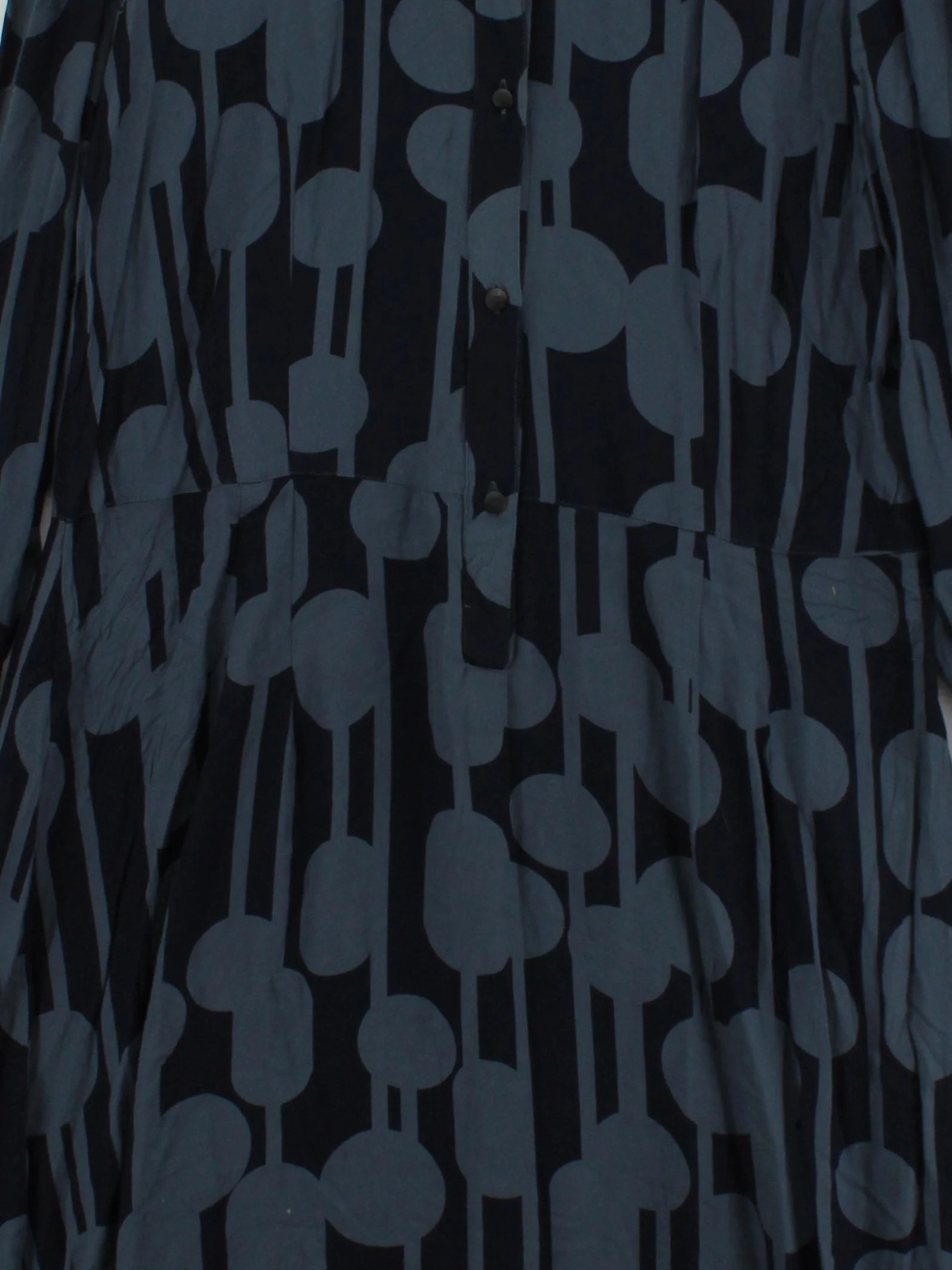 Orla Kiely Shirt Midi Dress in Blue - Image 3
