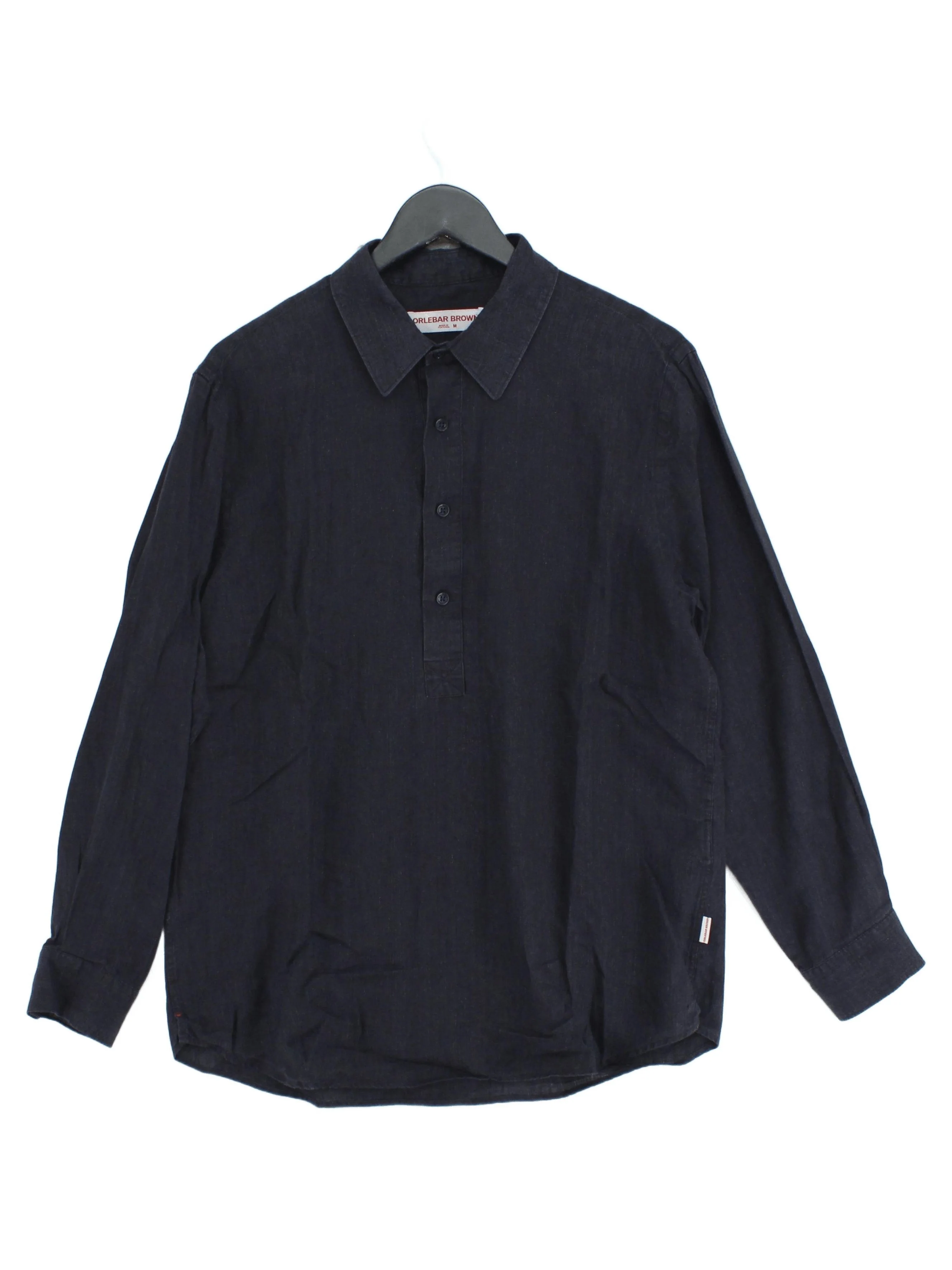 Orlebar Brown Men's Shirt M Blue 100% Linen Basic