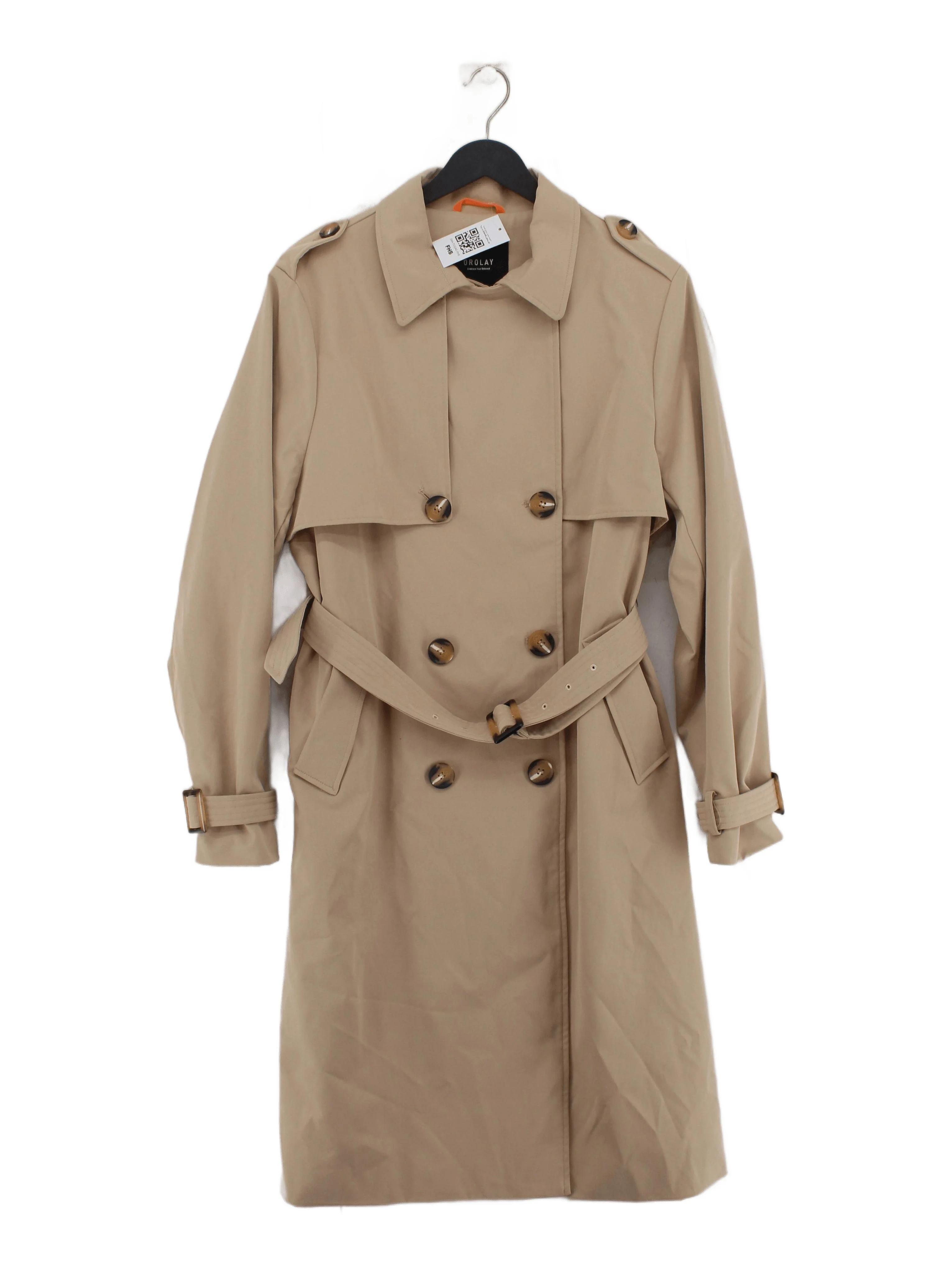 Orolay Women's Coat L Tan 100% Polyester Trench Coat