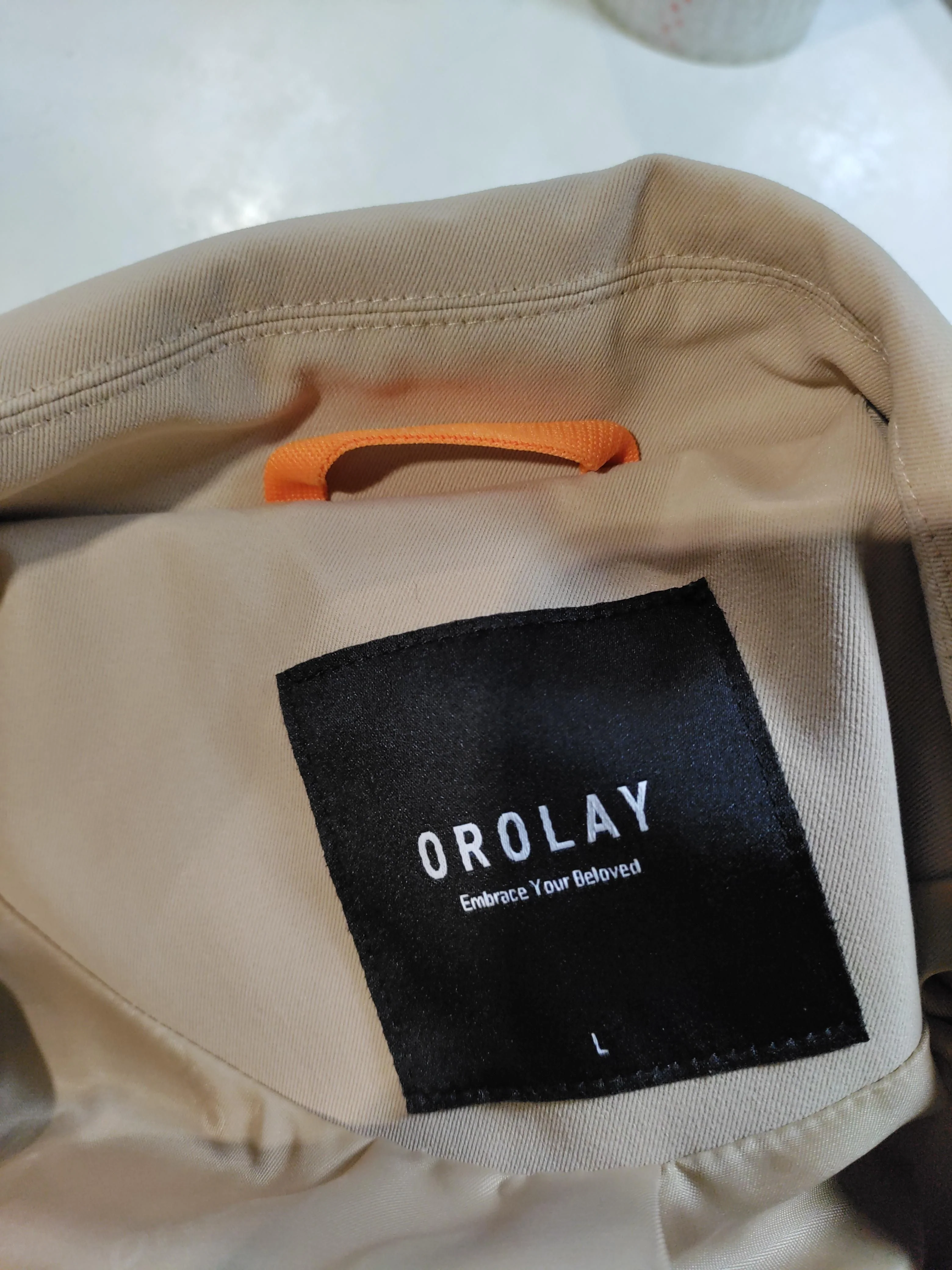 Orolay Women's Coat L Tan 100% Polyester Trench Coat - Image 5