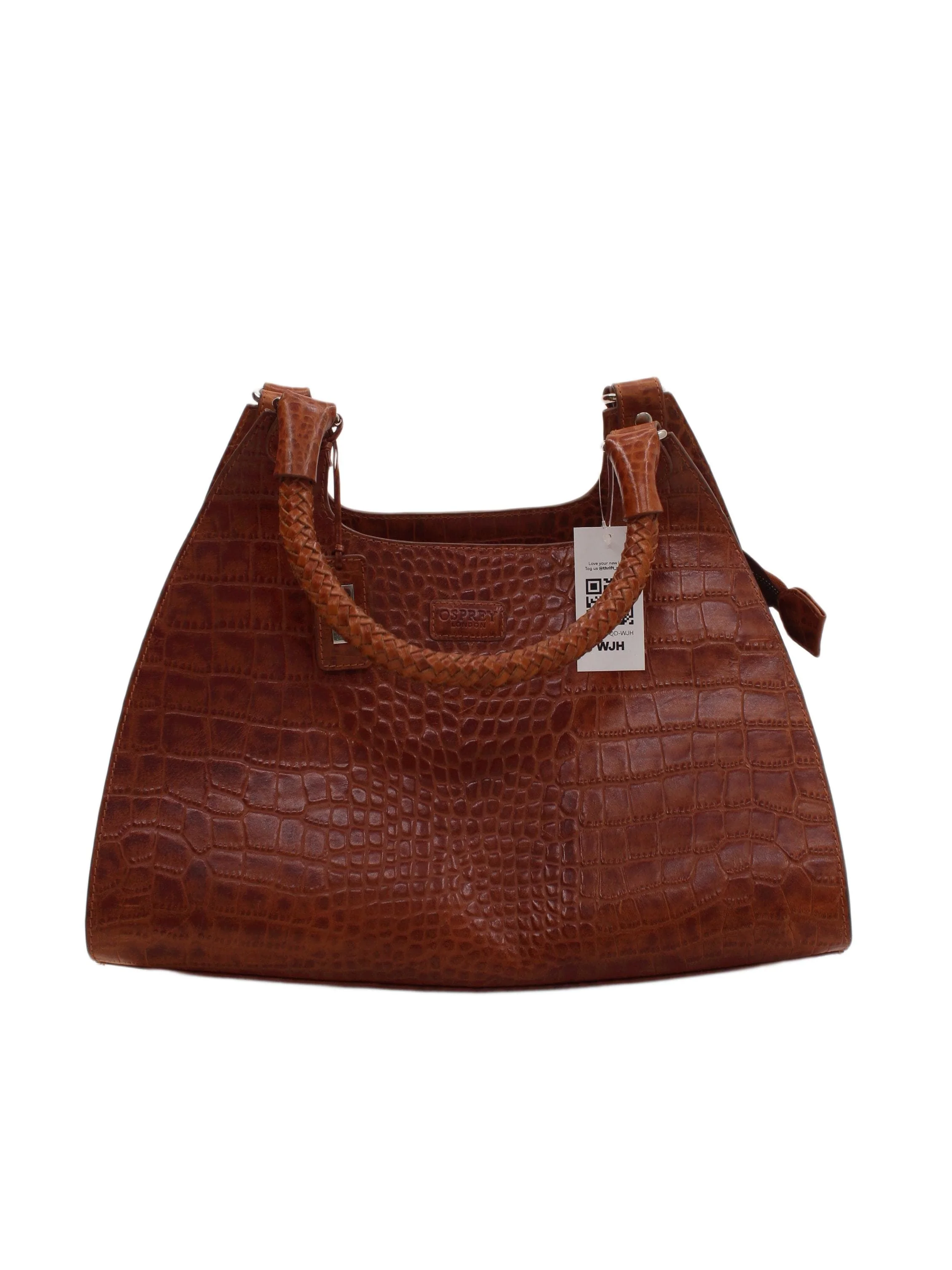 Osprey London Women's Bag Brown Animal Print 100% Leather Shoulder Bag