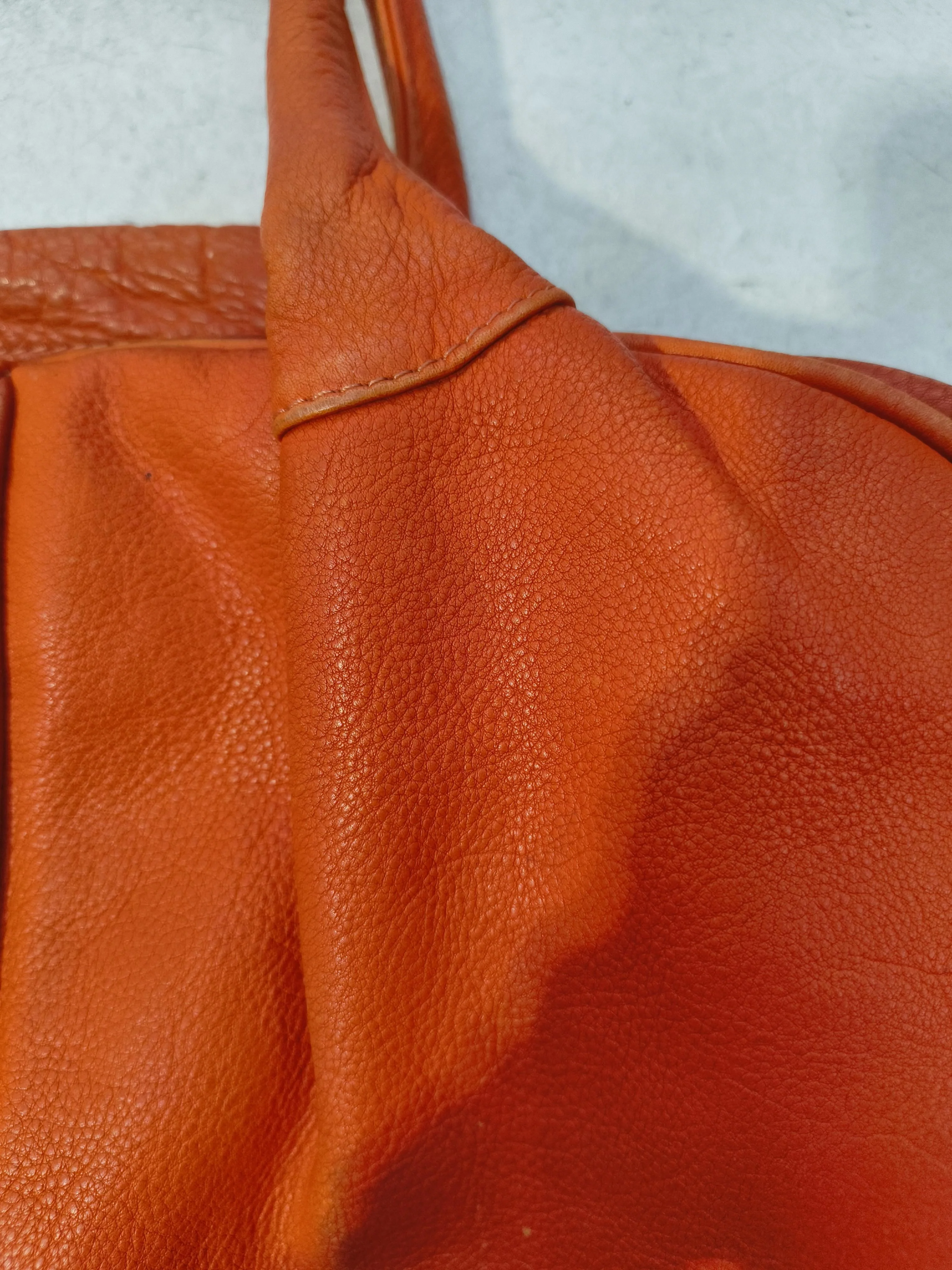 Osprey London Women's Bag Orange Floral 100% Leather Shoulder Bag - Image 3