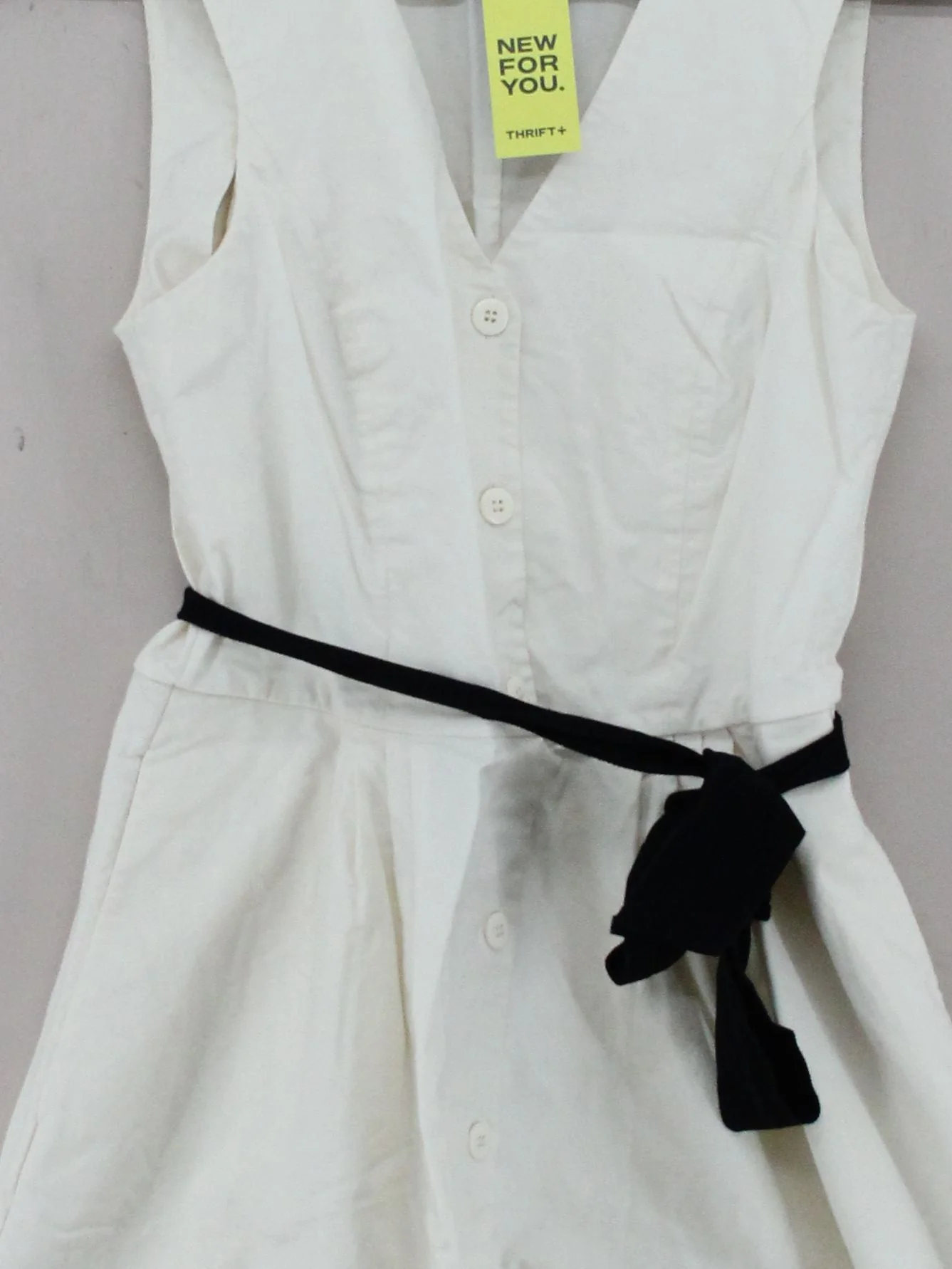 & Other Stories Skater Mini Dress in Cream - Image 3