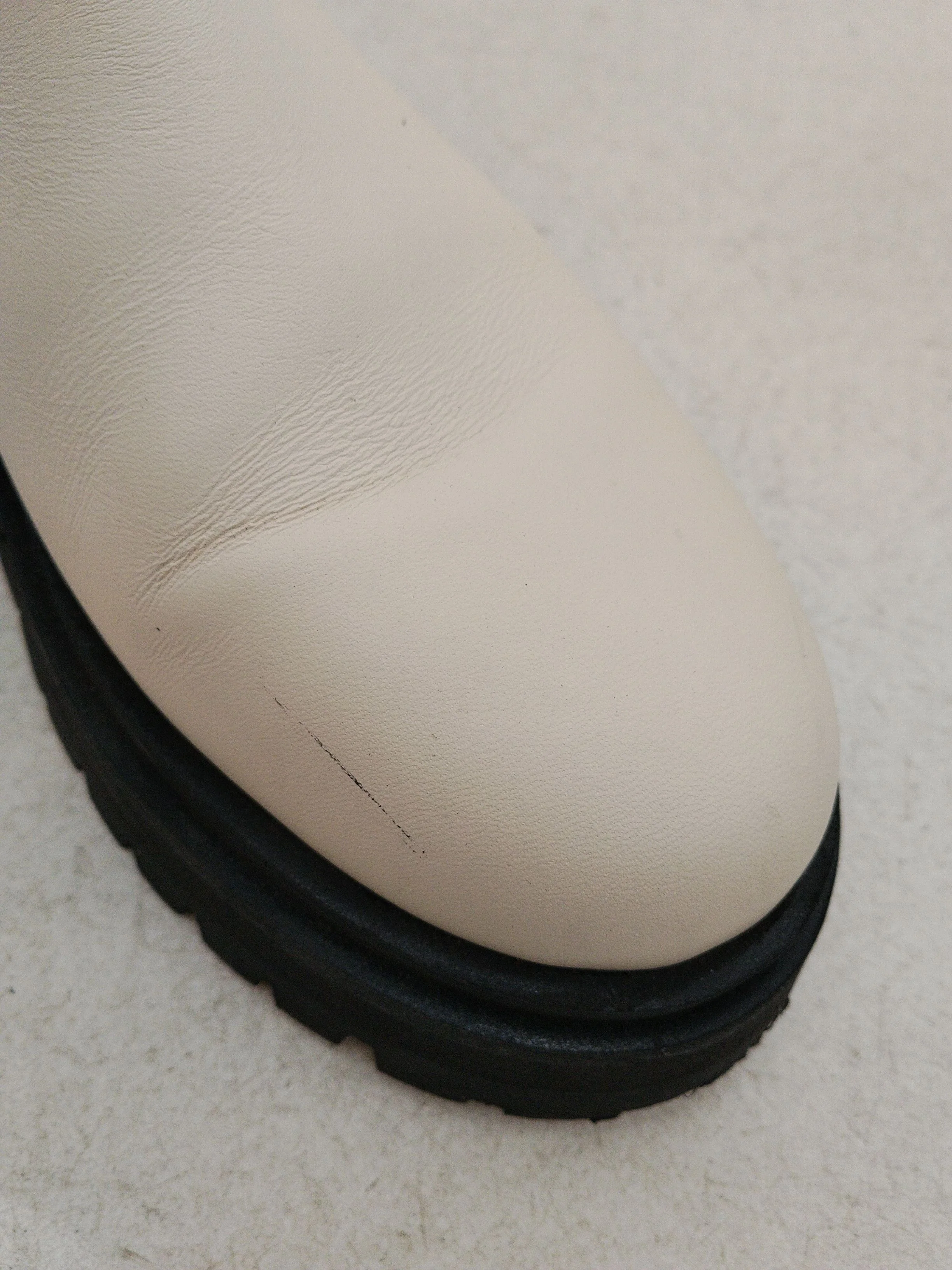 & Other Stories Women's Boots UK 5 Cream 100% Leather Chelsea - Image 8