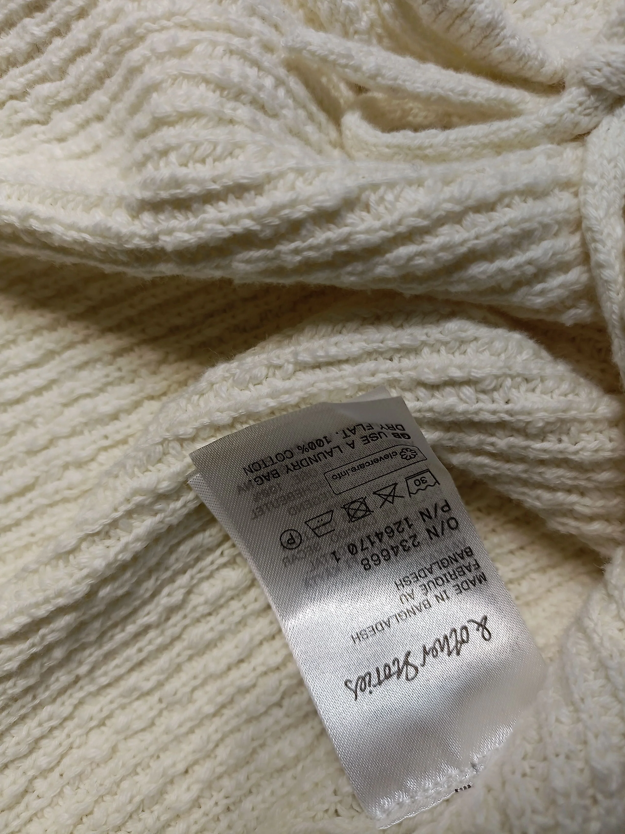 & Other Stories Women's Cardigan M Cream 100% Cotton V-Neck Cardigan - Image 6