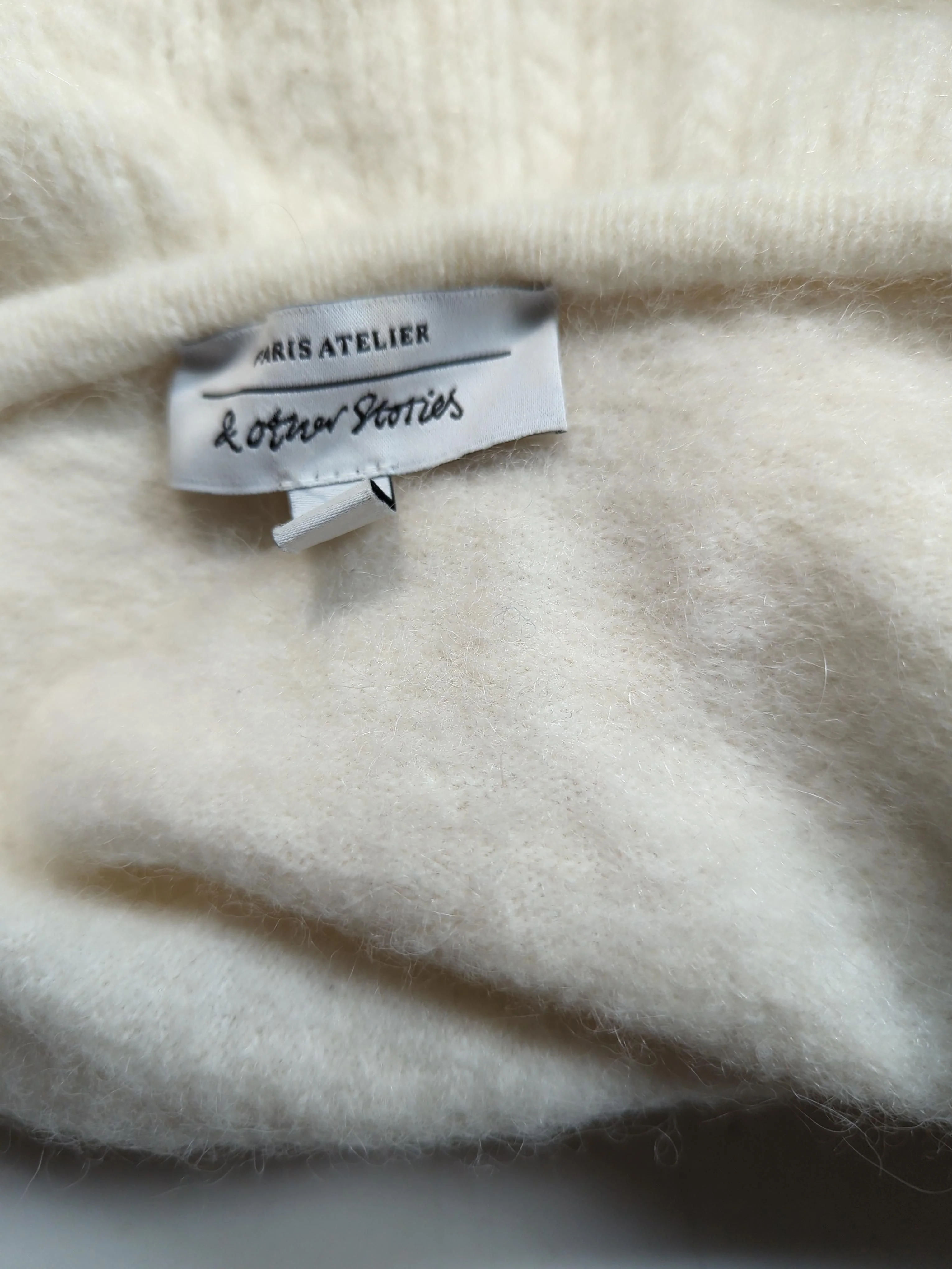 & Other Stories Women's Cardigan M Cream Polyamide - Image 5