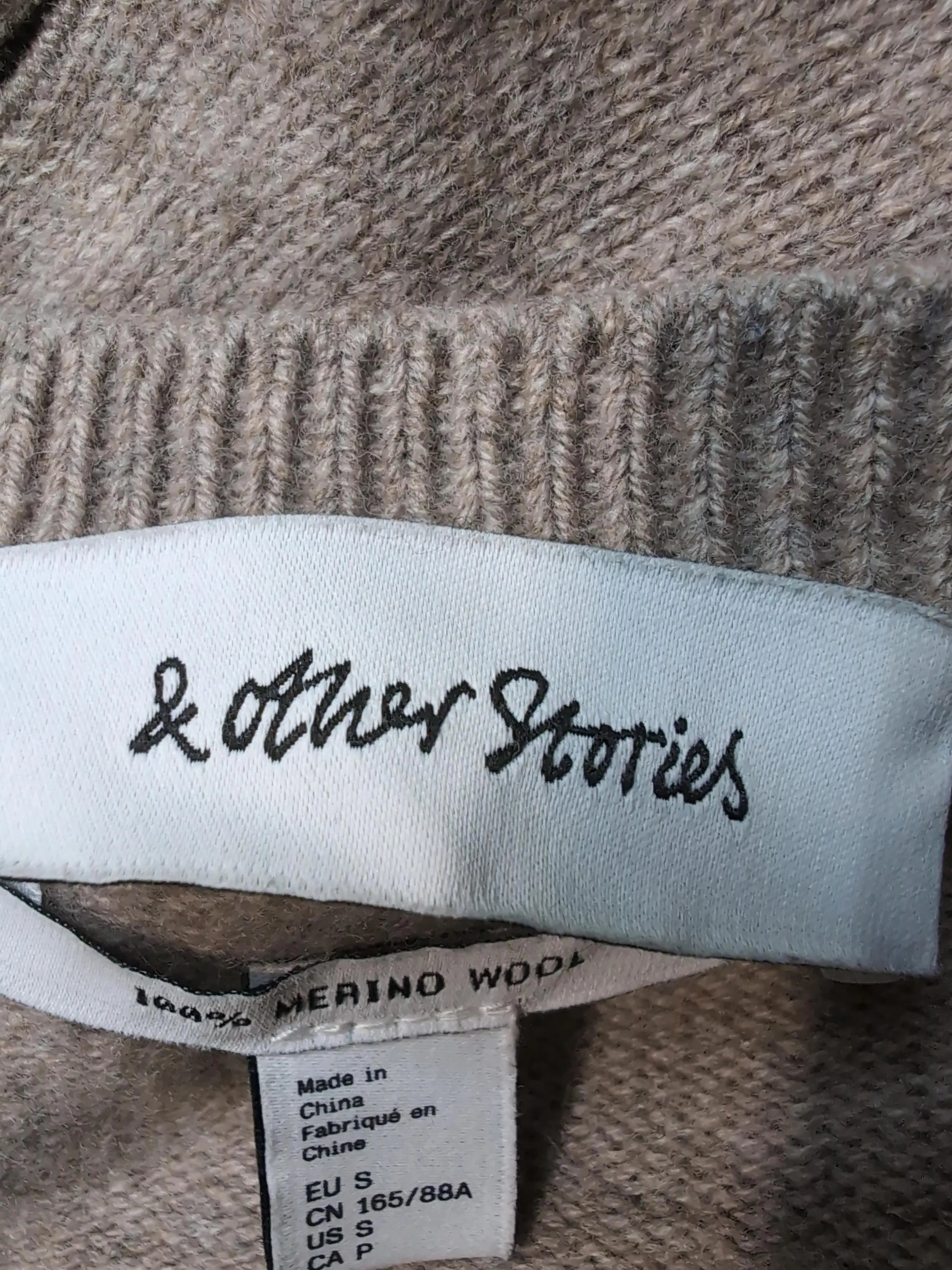 & Other Stories Women's Cardigan S Tan 100% Wool Round Neck Cardigan - Image 6