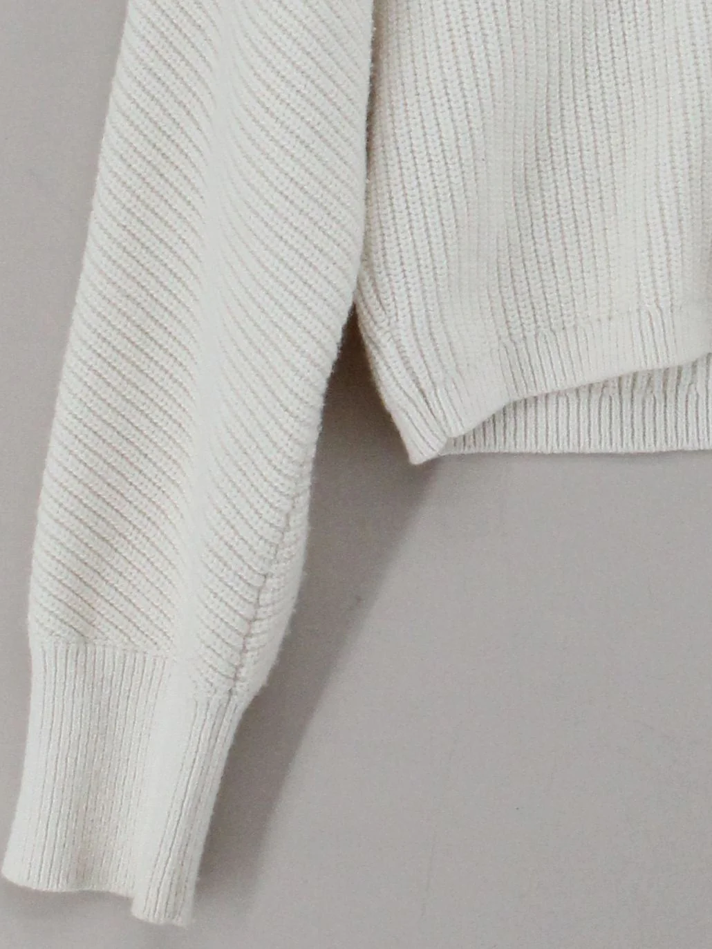 & Other Stories Women's Cardigan UK 12 Cream Wool with Cotton V-Neck Cardigan - Image 4