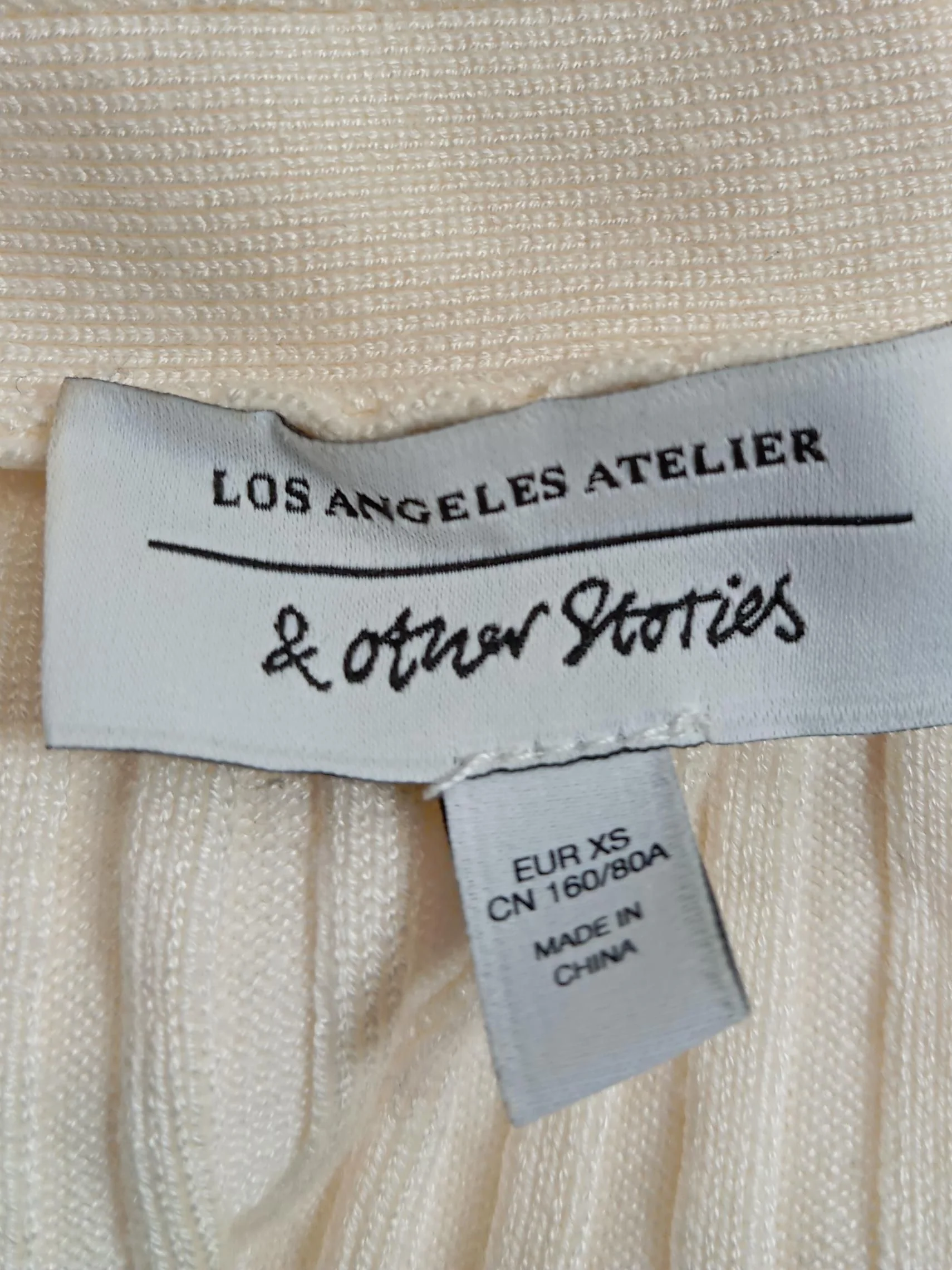 & Other Stories Women's Cardigan XS Cream Viscose with Polyamide V-Neck Cardigan - Image 5