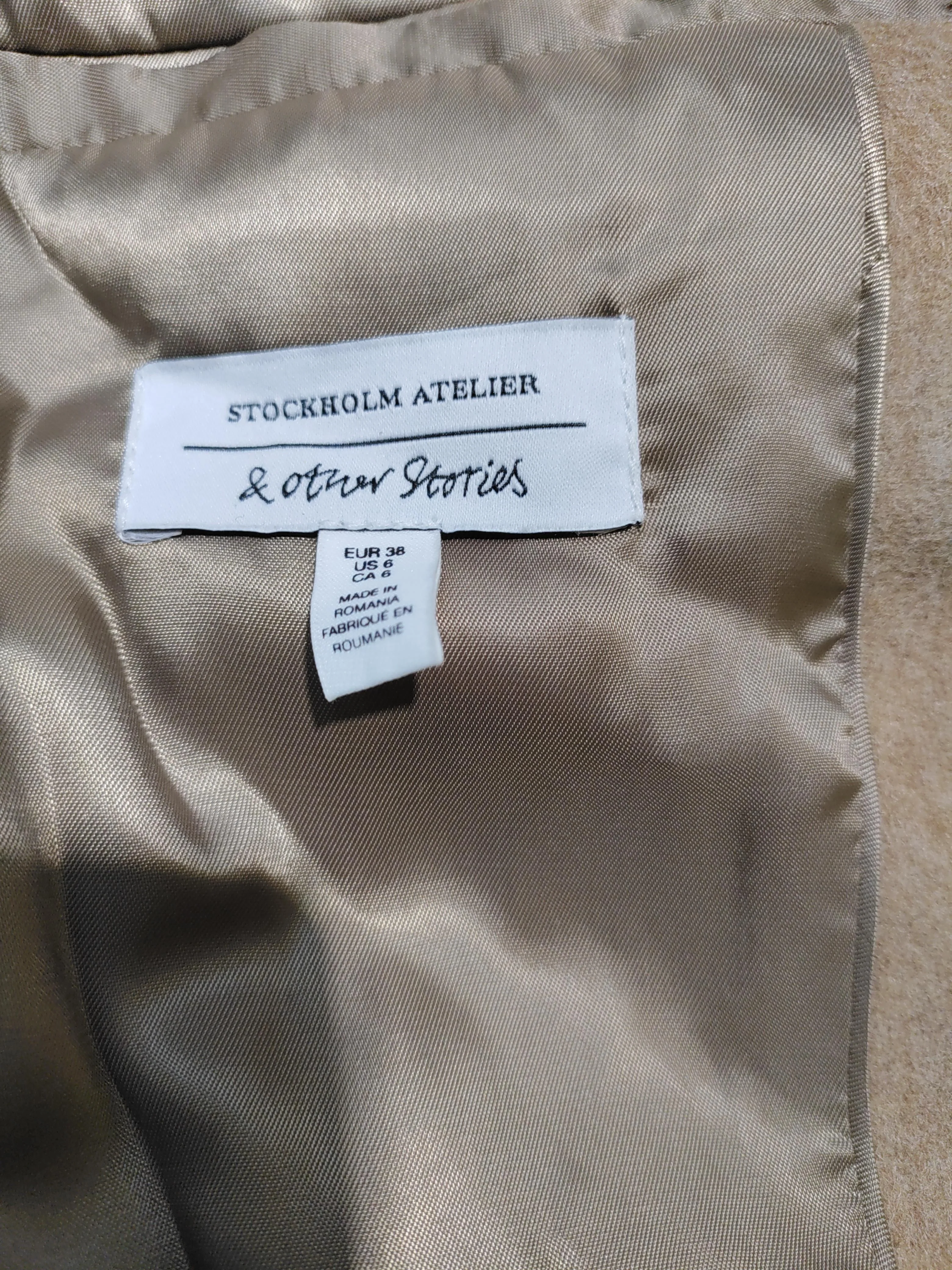 & Other Stories Women's Coat UK 10 Tan Wool - Image 5