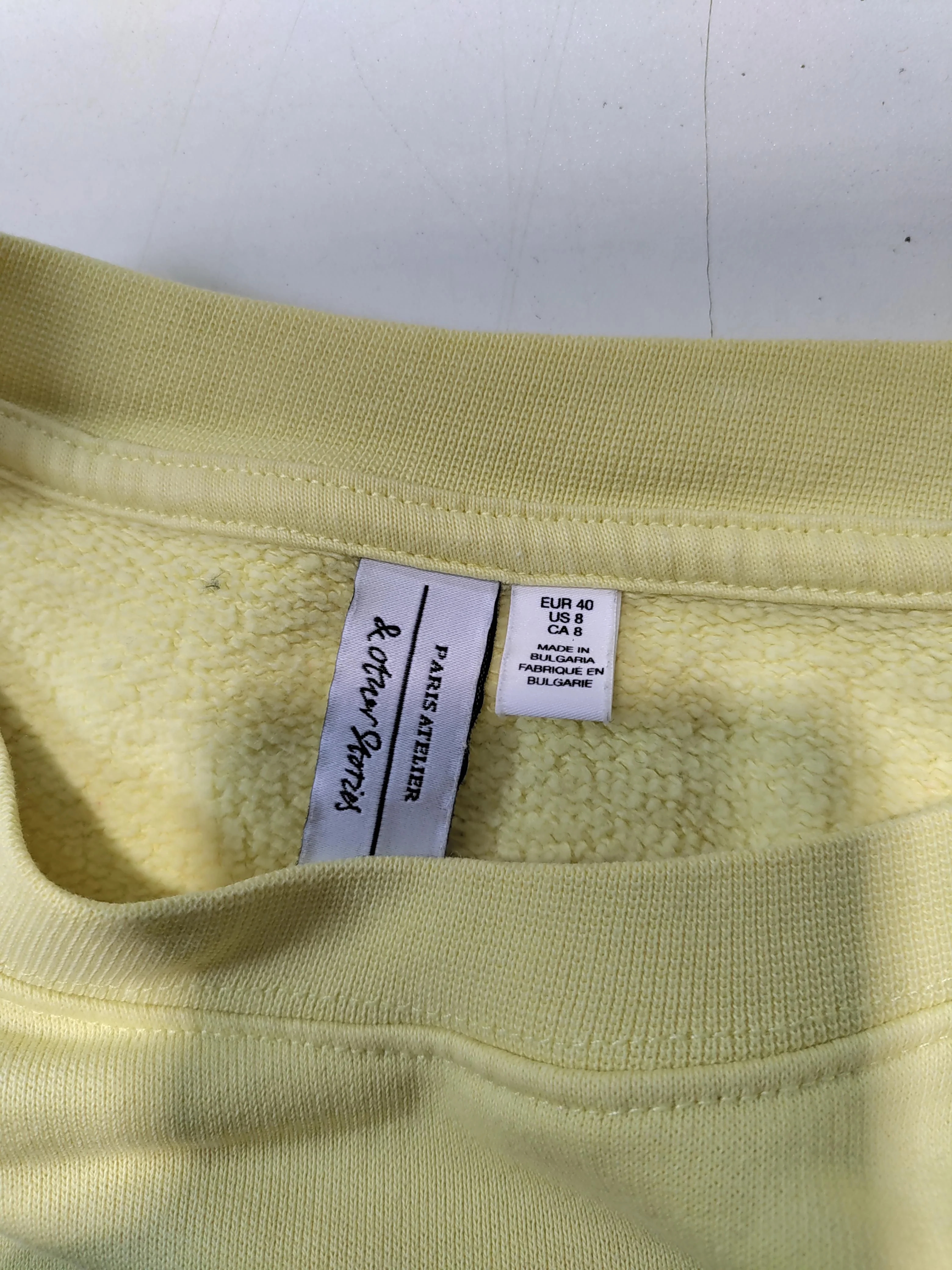 & Other Stories Women's Hoodie M Yellow Graphic 100% Cotton Pullover - Image 5