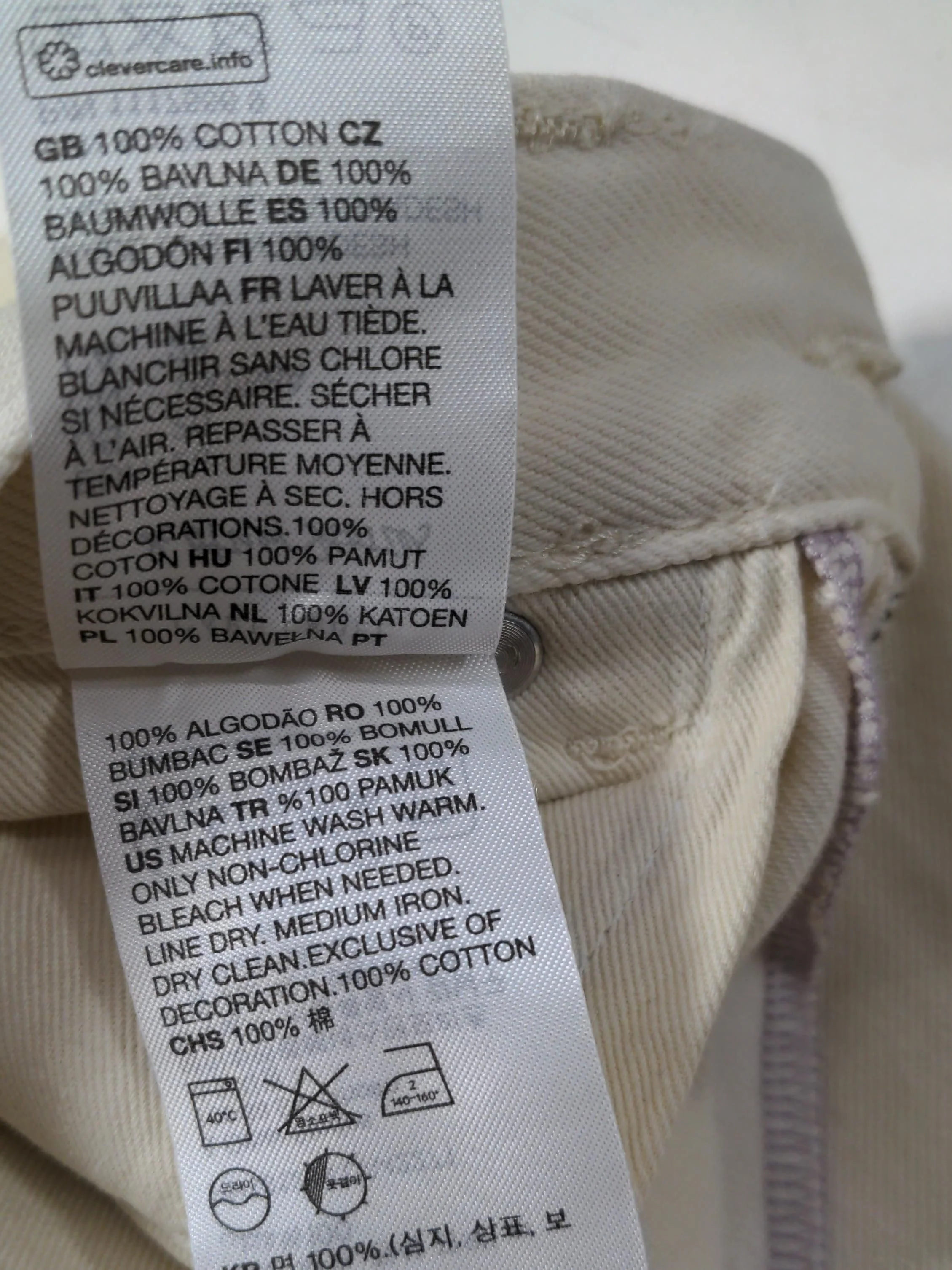 & Other Stories Women's Jeans W 26 in Cream 100% Cotton Wide-Leg - Image 7