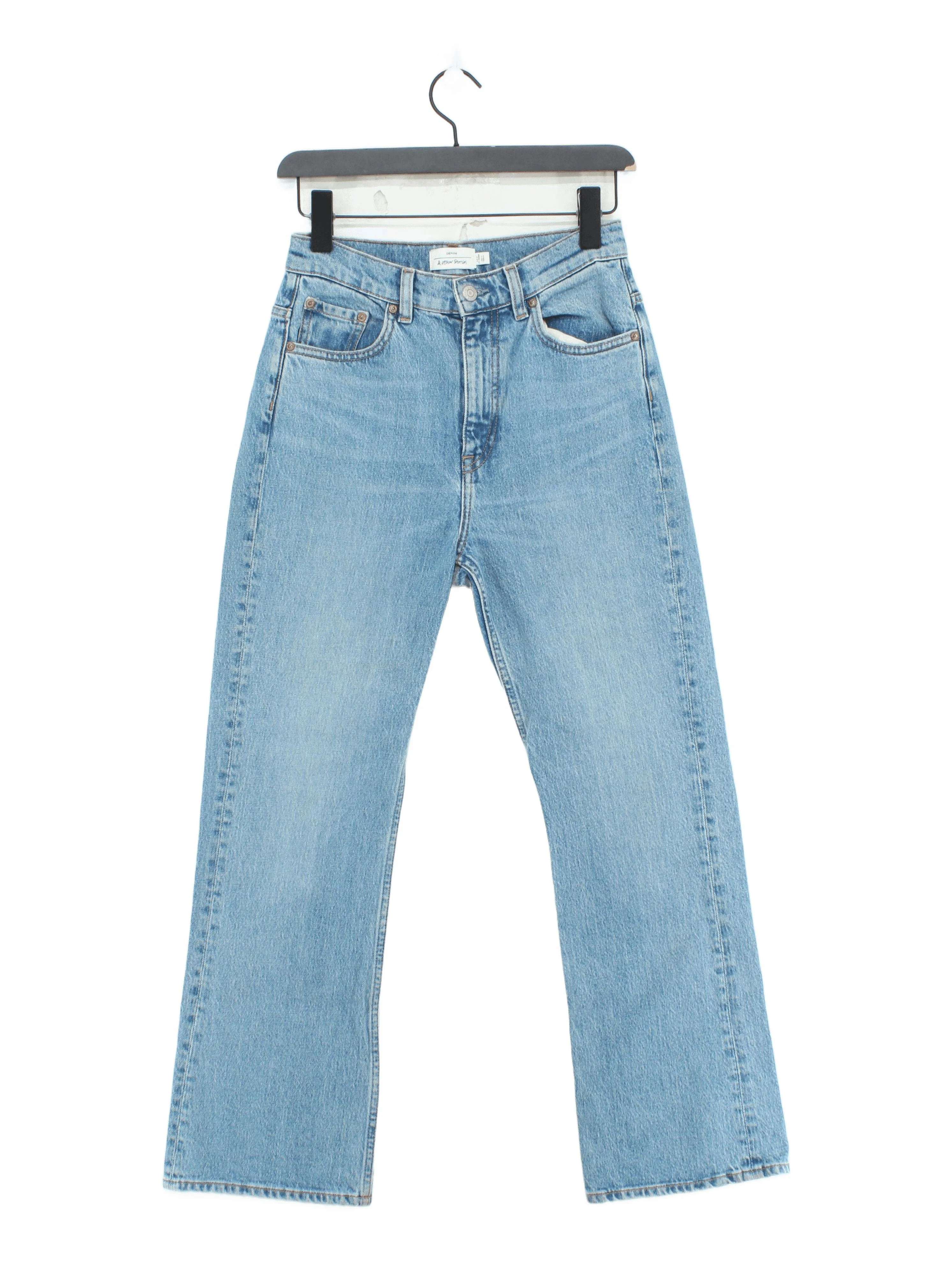 & Other Stories Women's Jeans W 27 in Blue Cotton with Elastane Wide-Leg