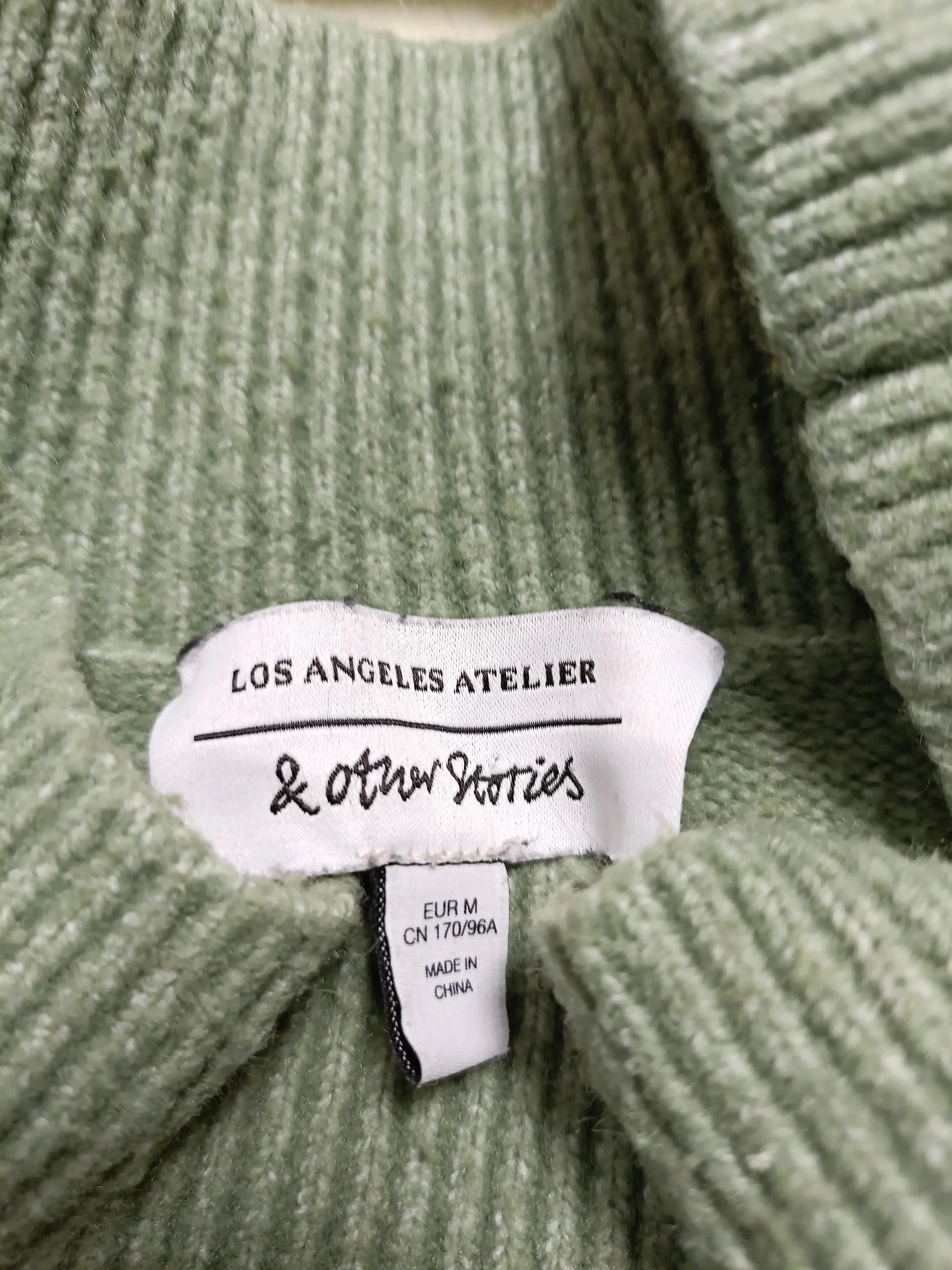 & Other Stories Women's Jumper M Green Polyester - Image 7