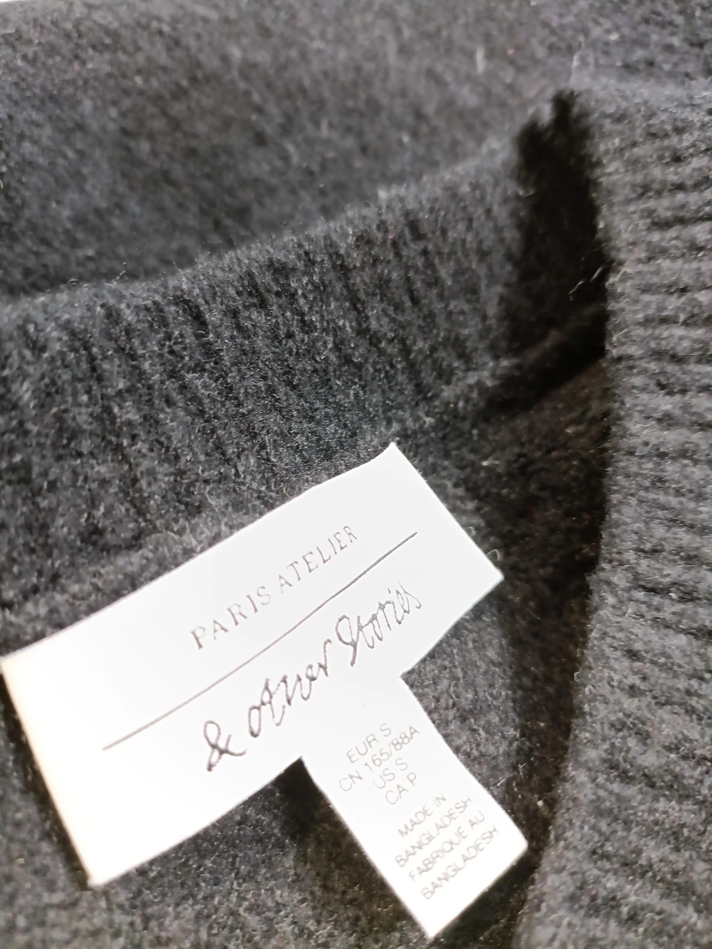 & Other Stories Women's Jumper S Black Cotton - Image 7
