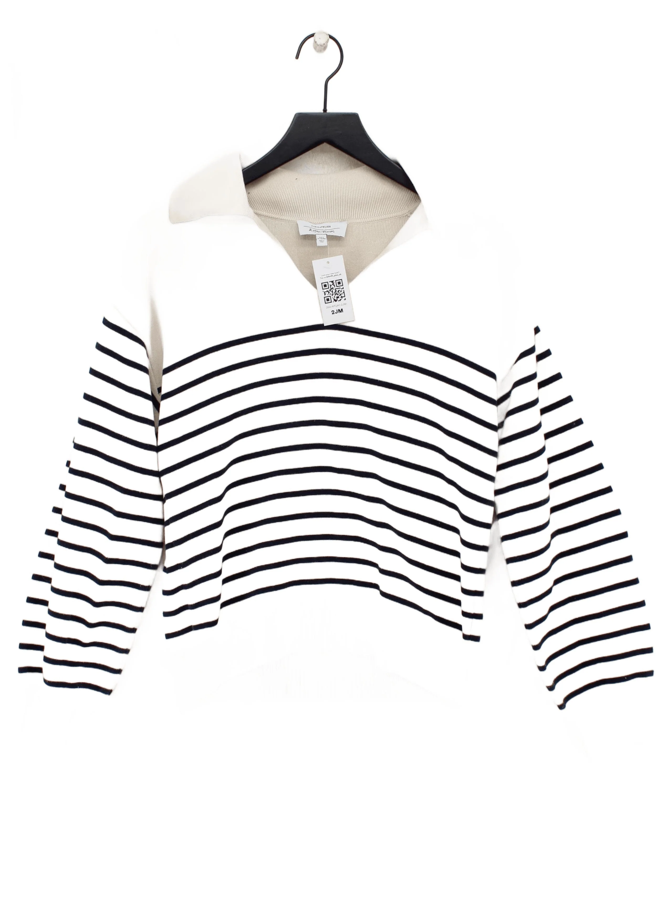 & Other Stories Women's Jumper S Cream Cotton with Polyamide, Elastane Pullover