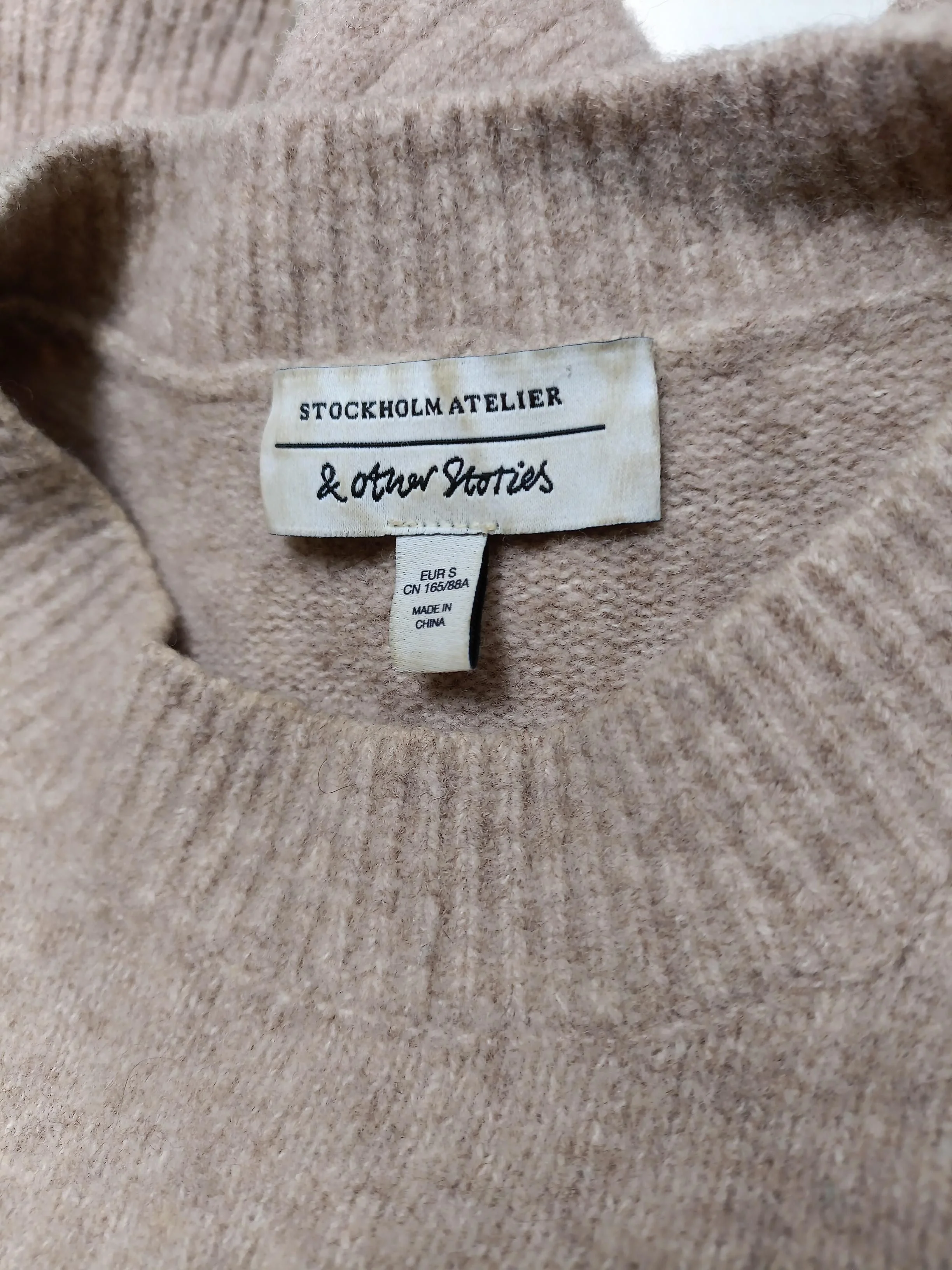 & Other Stories Women's Jumper S Cream Wool with Polyamide, Elastane Pullover - Image 6