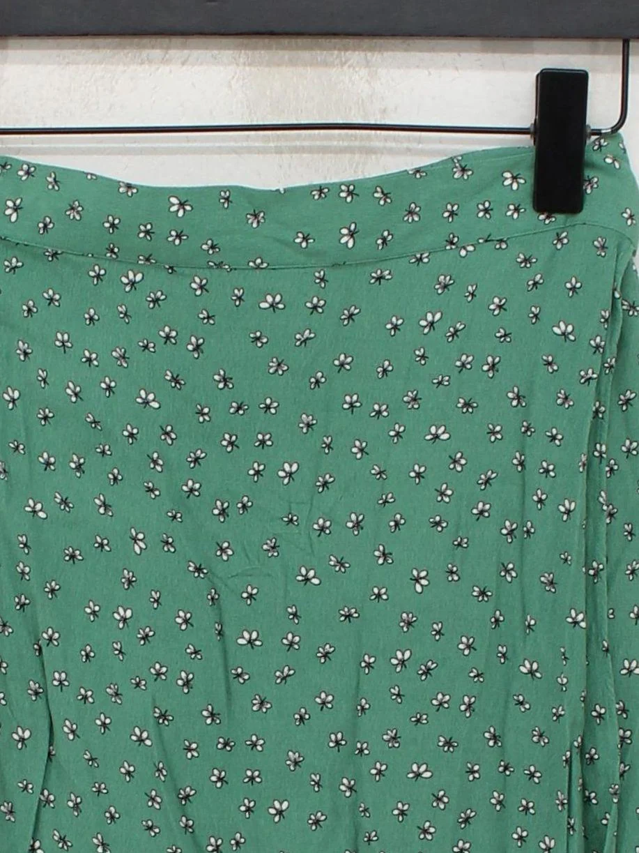 & Other Stories Women's Midi Skirt UK 6 Green Floral 100% Viscose Midi Wrap - Image 3