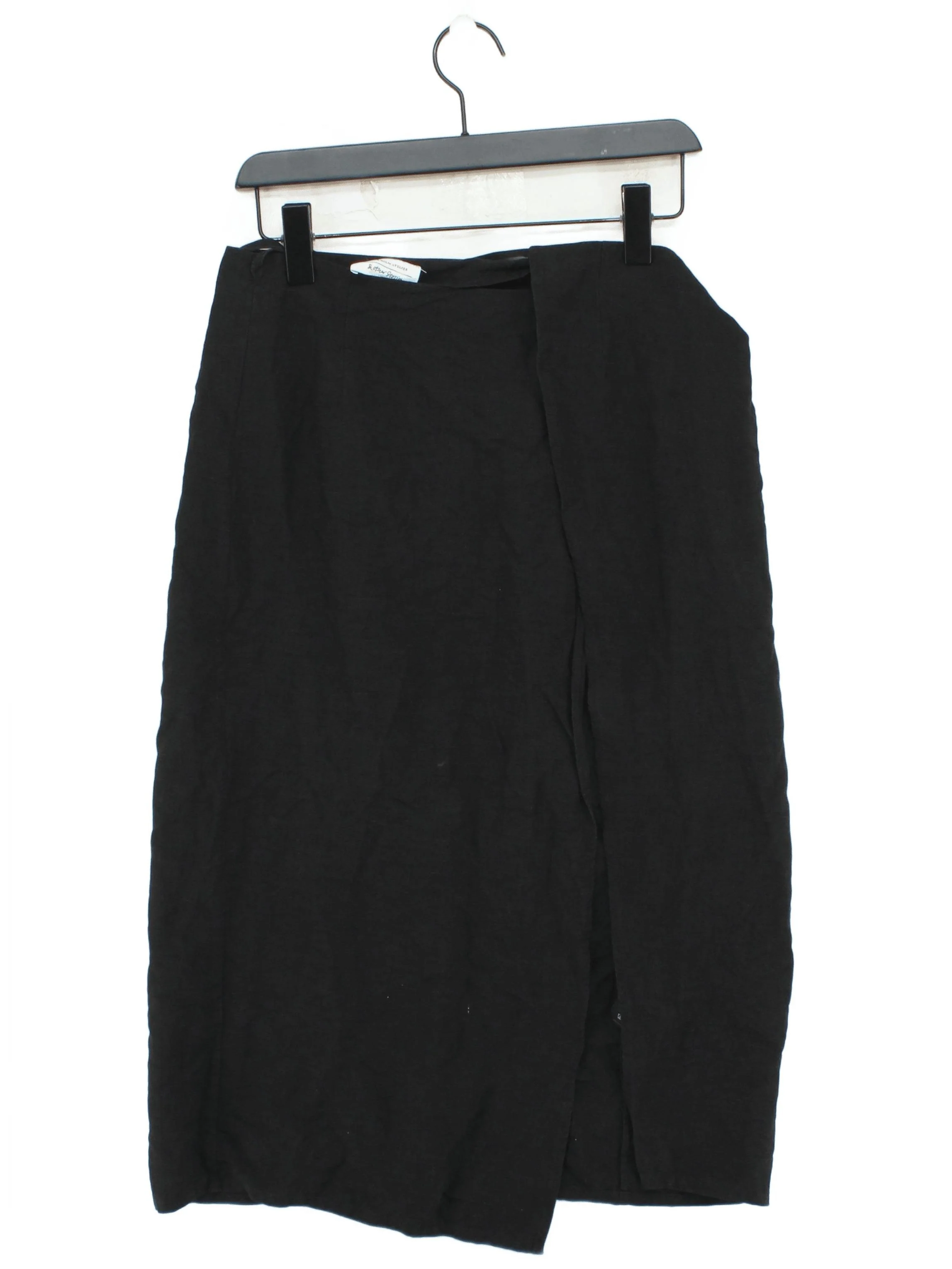 & Other Stories Women's Midi Skirt UK 8 Black Linen with Viscose Midi Wrap