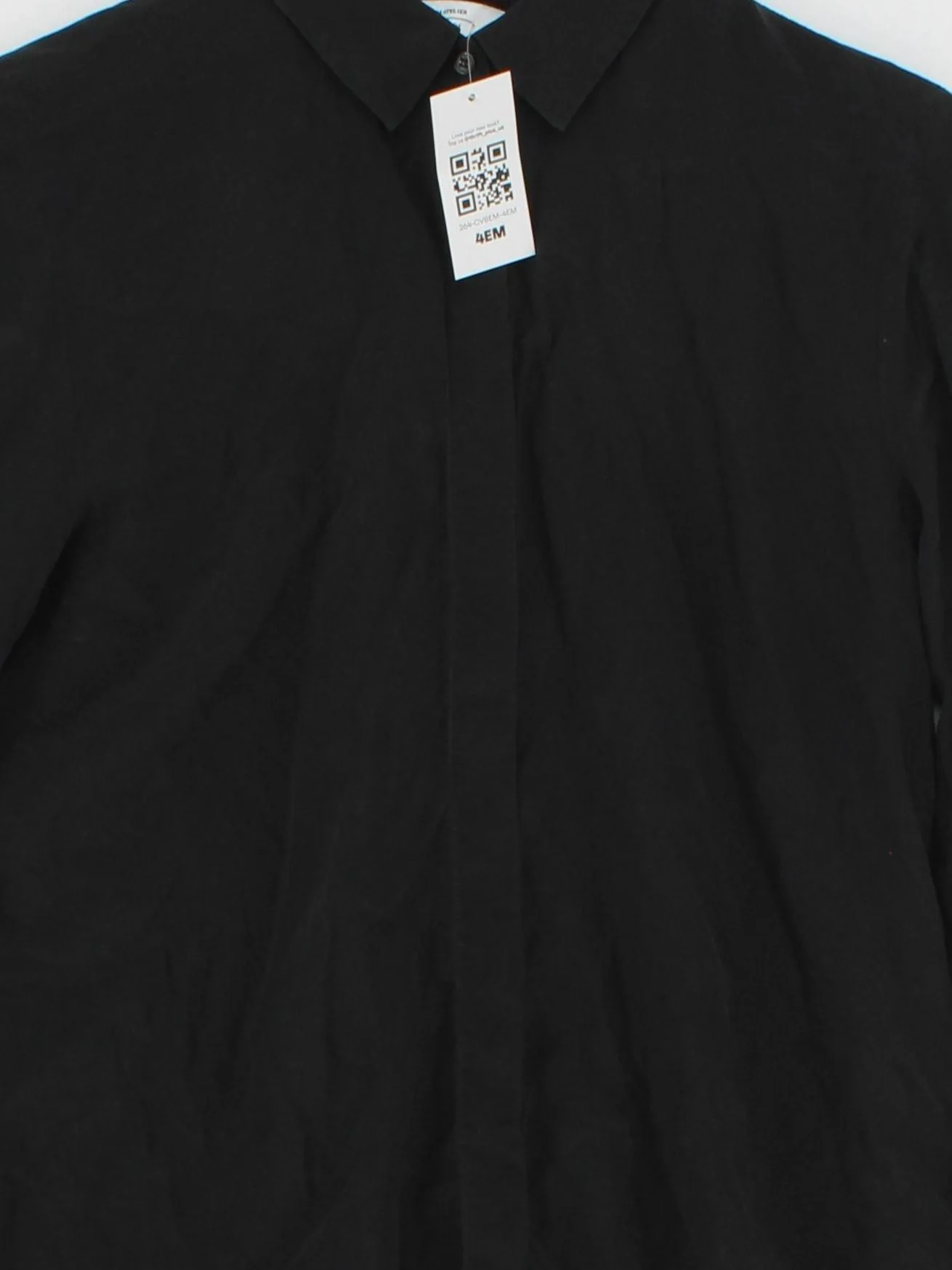 & Other Stories Women's Shirt UK 6 Black 100% Silk Long Sleeve Collared Basic - Image 3