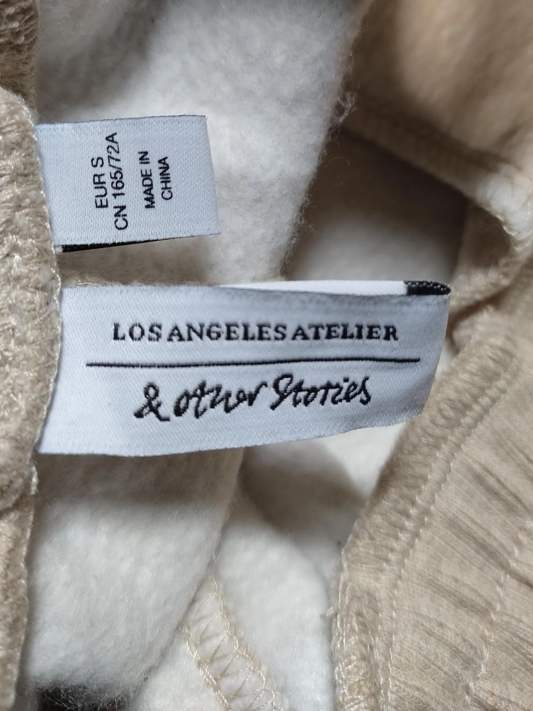 & Other Stories Women's Sports Bottoms S Cream Polyester with Cotton Sweatpants - Image 6