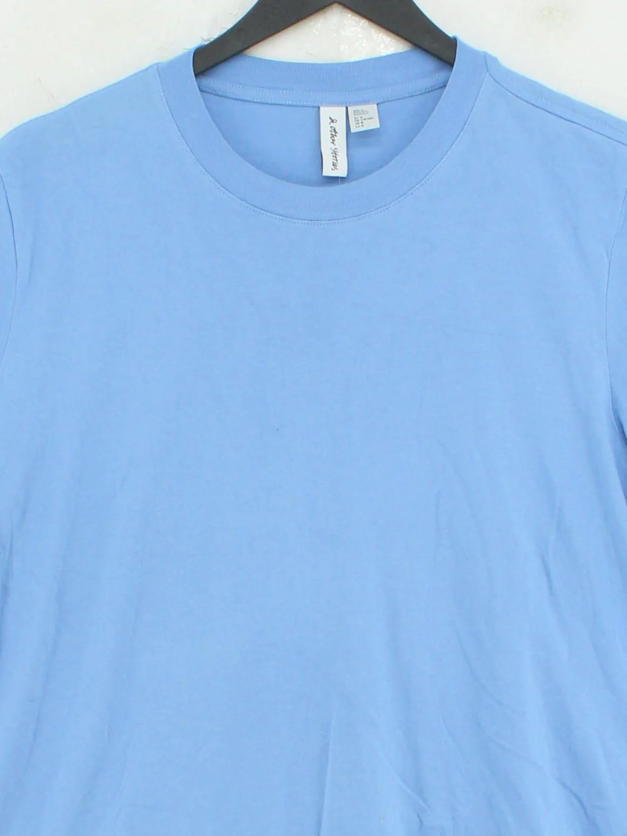 & Other Stories Women's T-Shirt M Blue 100% Cotton Short Sleeve Round Neck Basic - Image 3