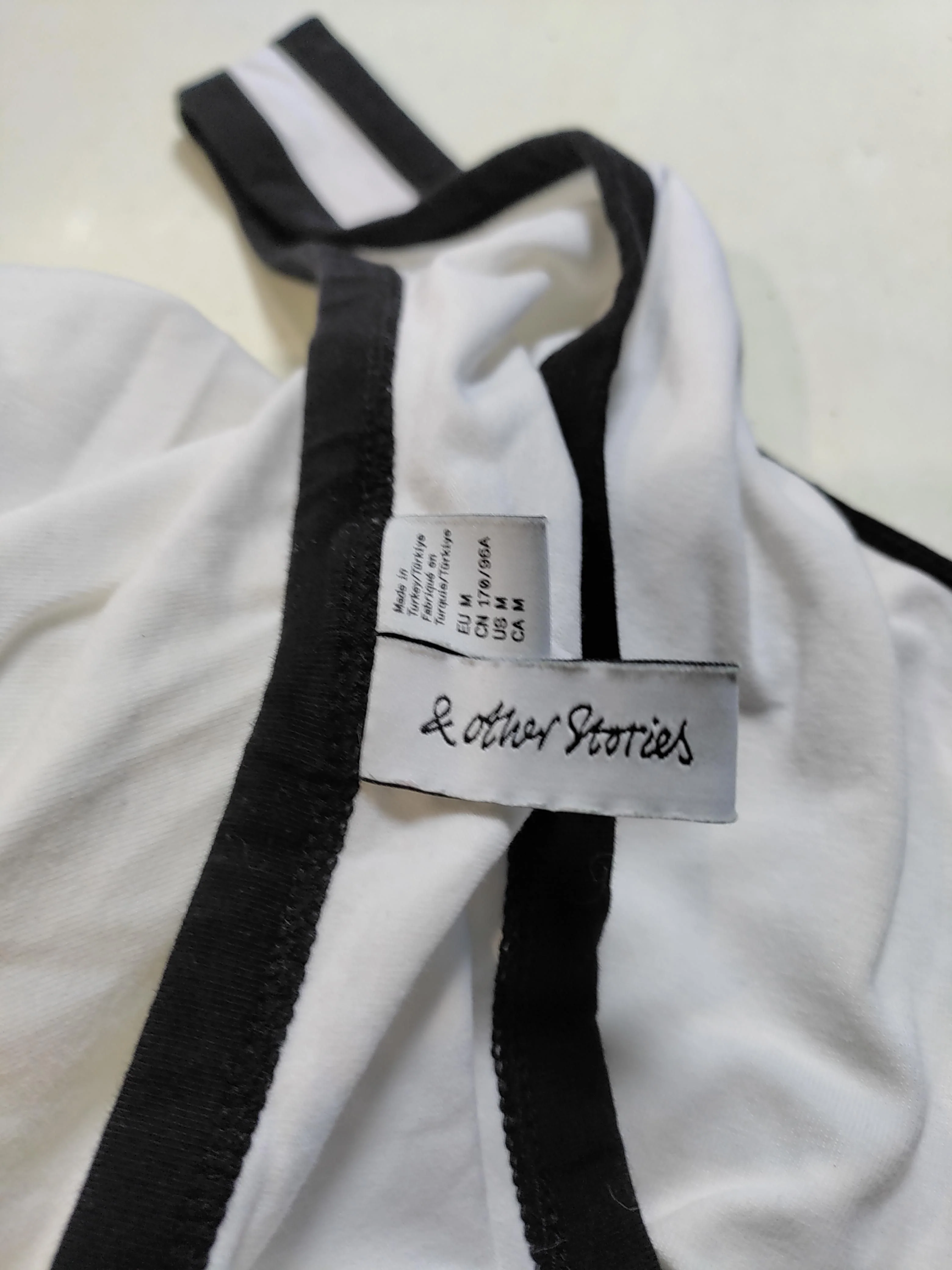 & Other Stories Women's T-Shirt M White Cotton with Elastane Basic - Image 5