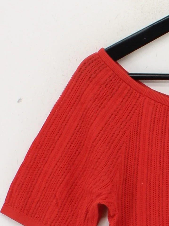 & Other Stories Women's Top M Red Cotton with Acetate Basic - Image 4