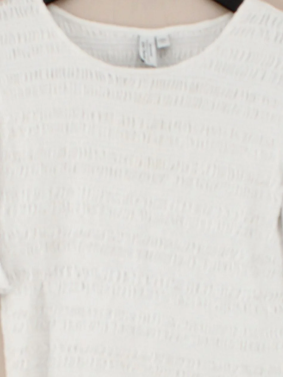 & Other Stories Women's Top S White Cotton with Polyester, Elastane Cropped - Image 3