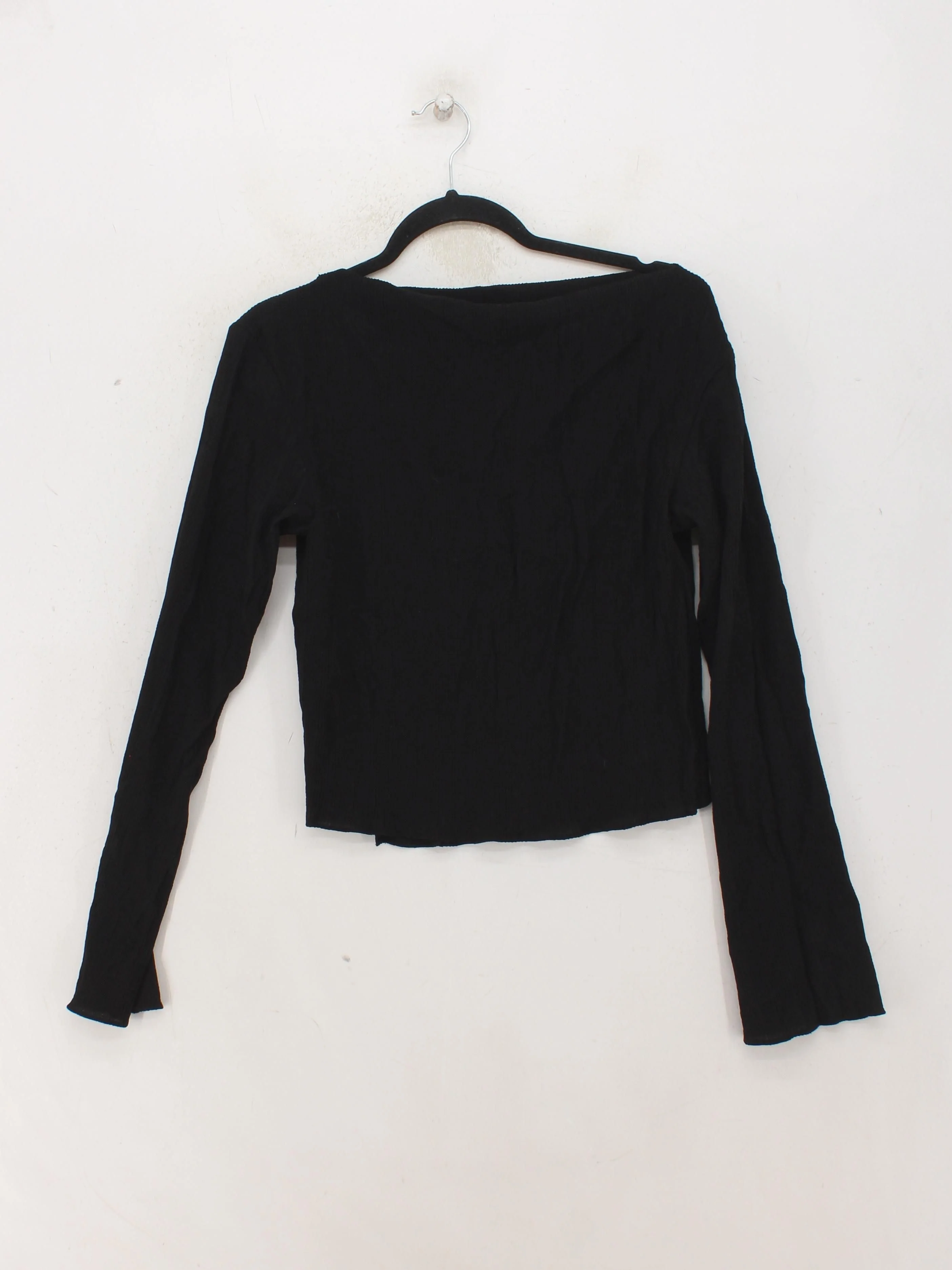 & Other Stories Women's Top UK 12 Black Viscose with Polyamide, Elastane Cropped - Image 2